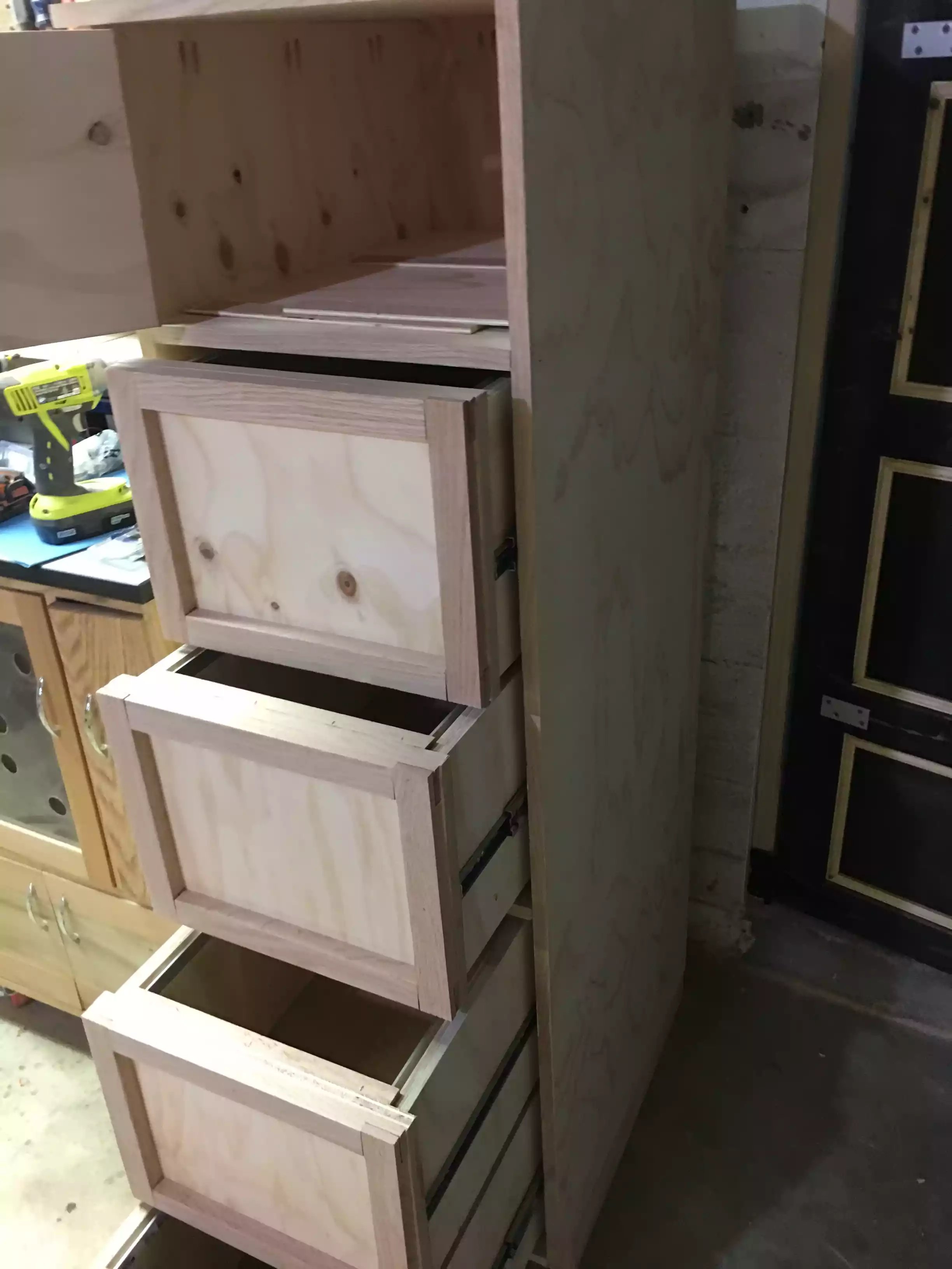 False fronts added to the drawers