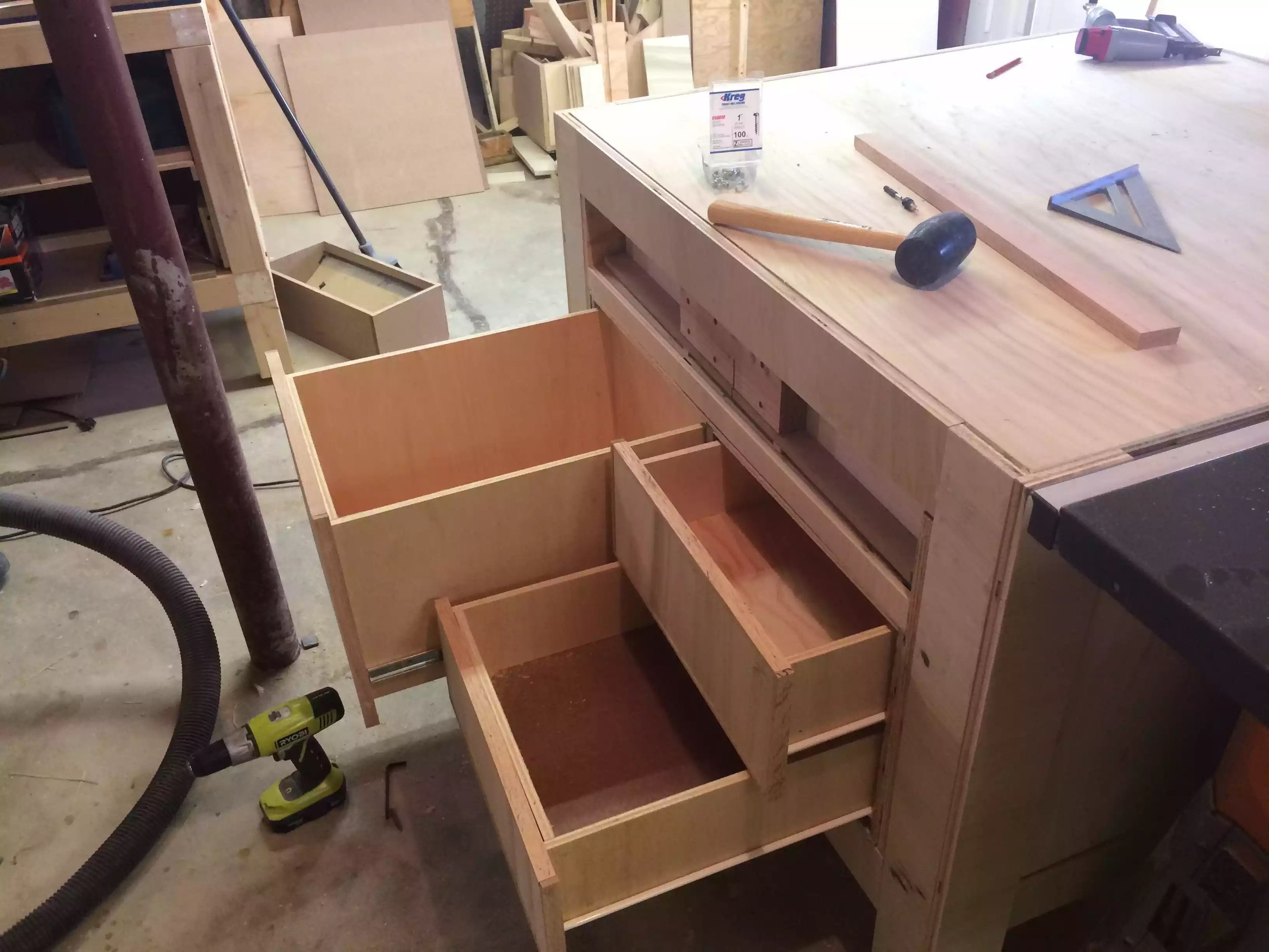 3 Drawers on the left side