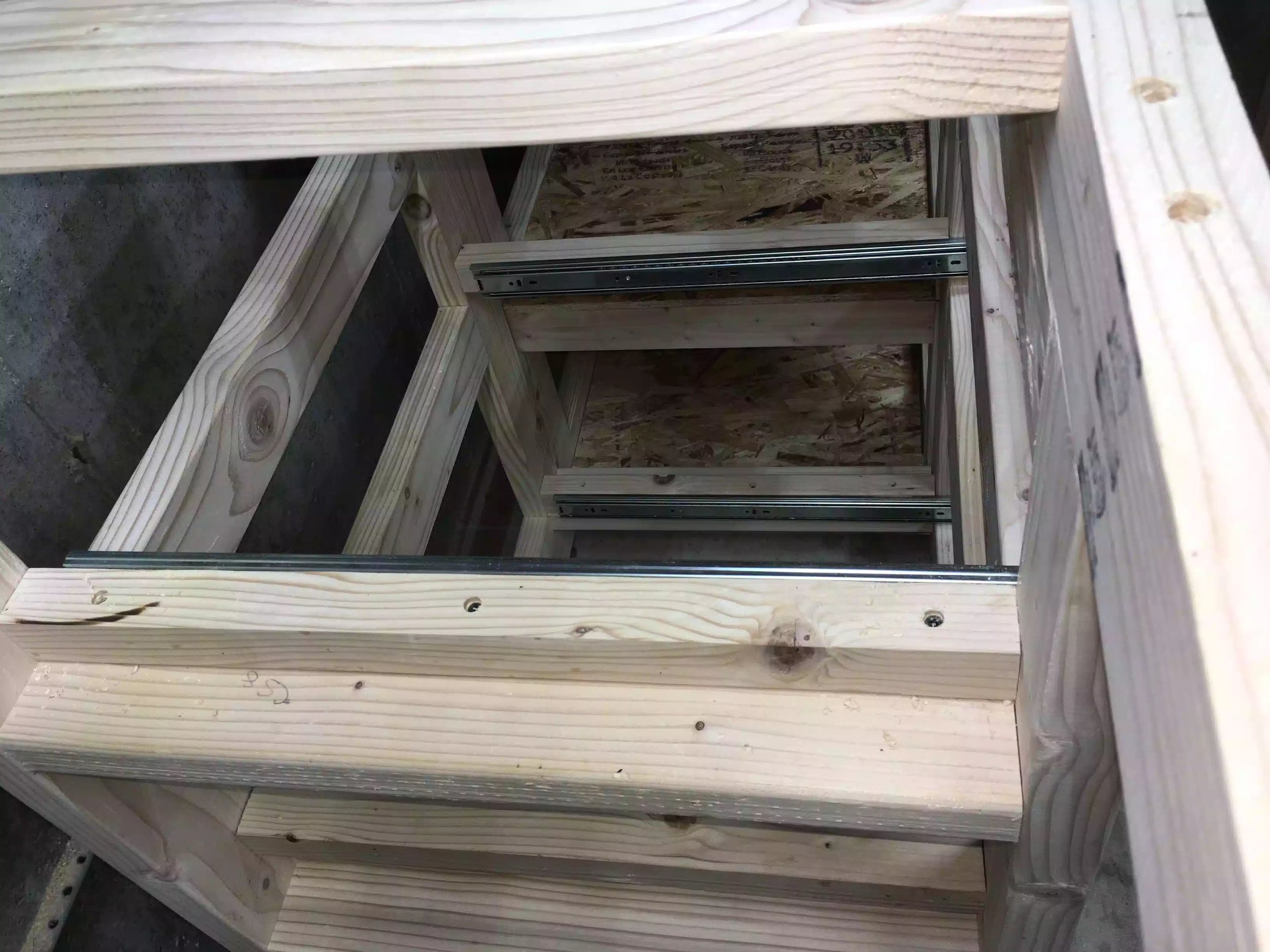 Creativity in positioning the drawer slides