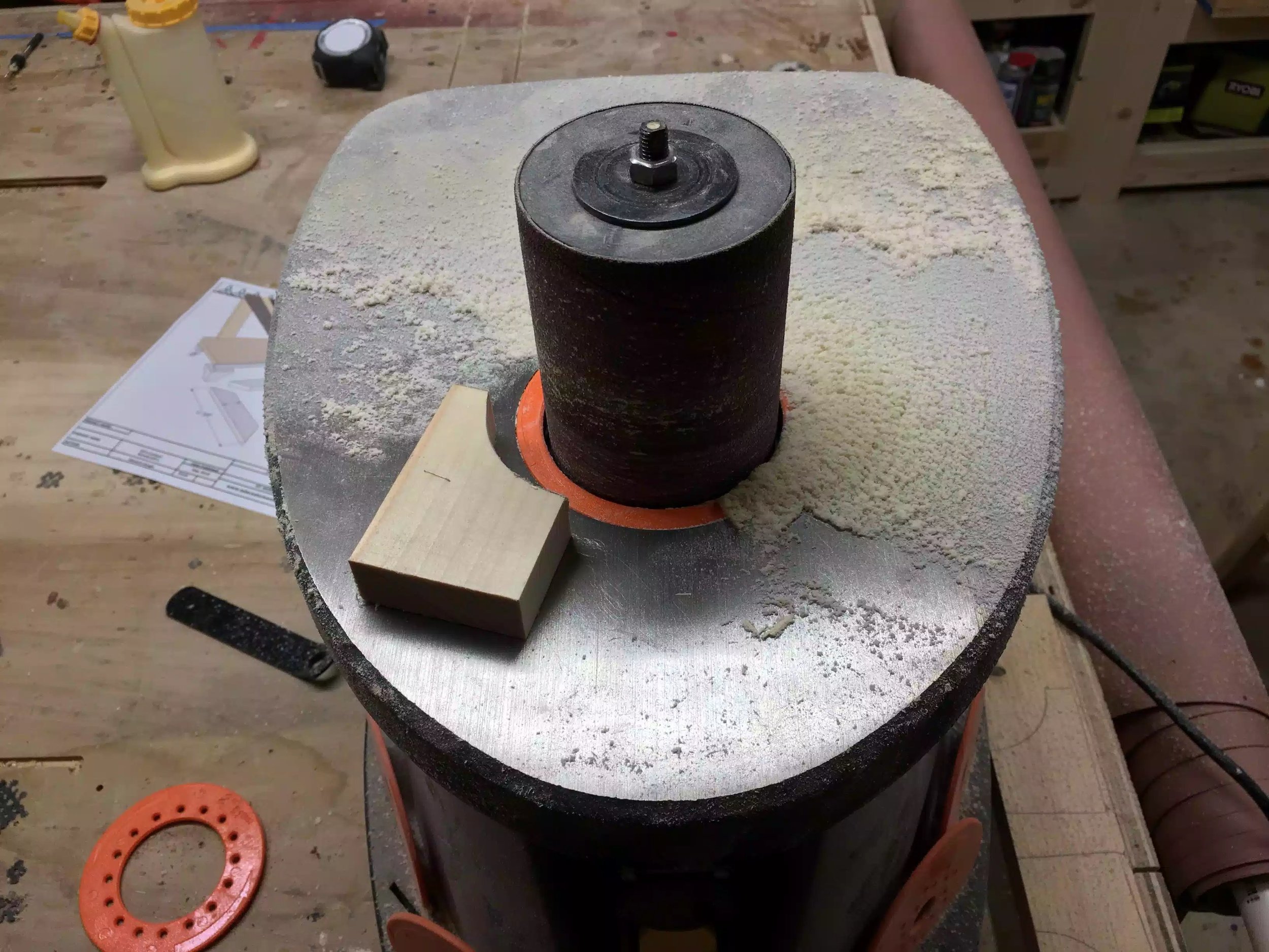 I used my spindle sander to clean up the curved face.