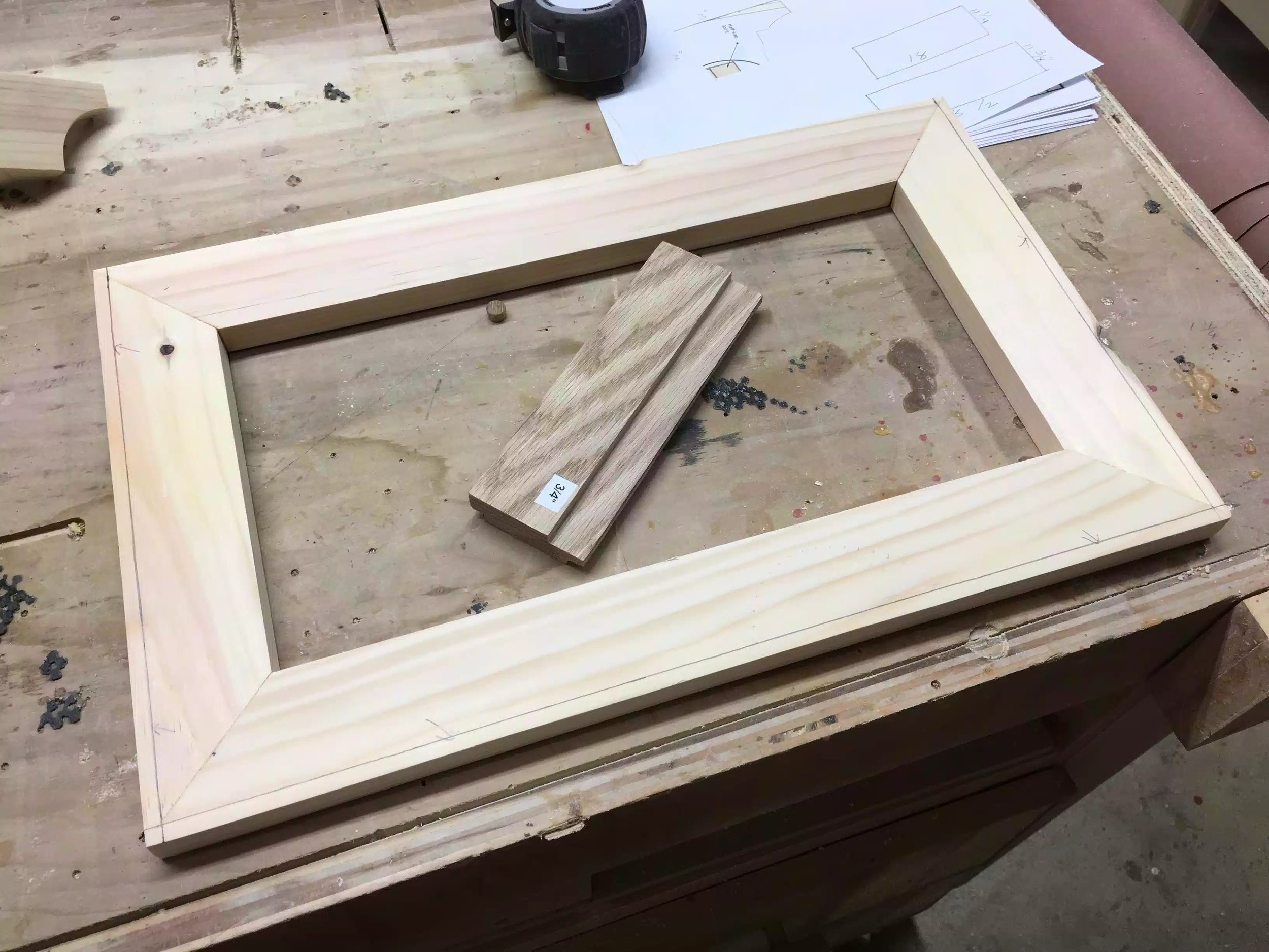 Here you can see the layout lines and my offset block