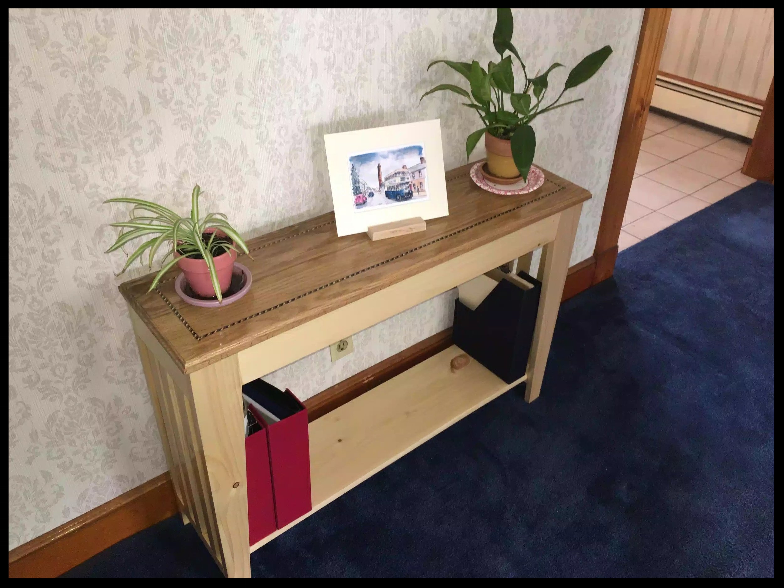 Finished console table