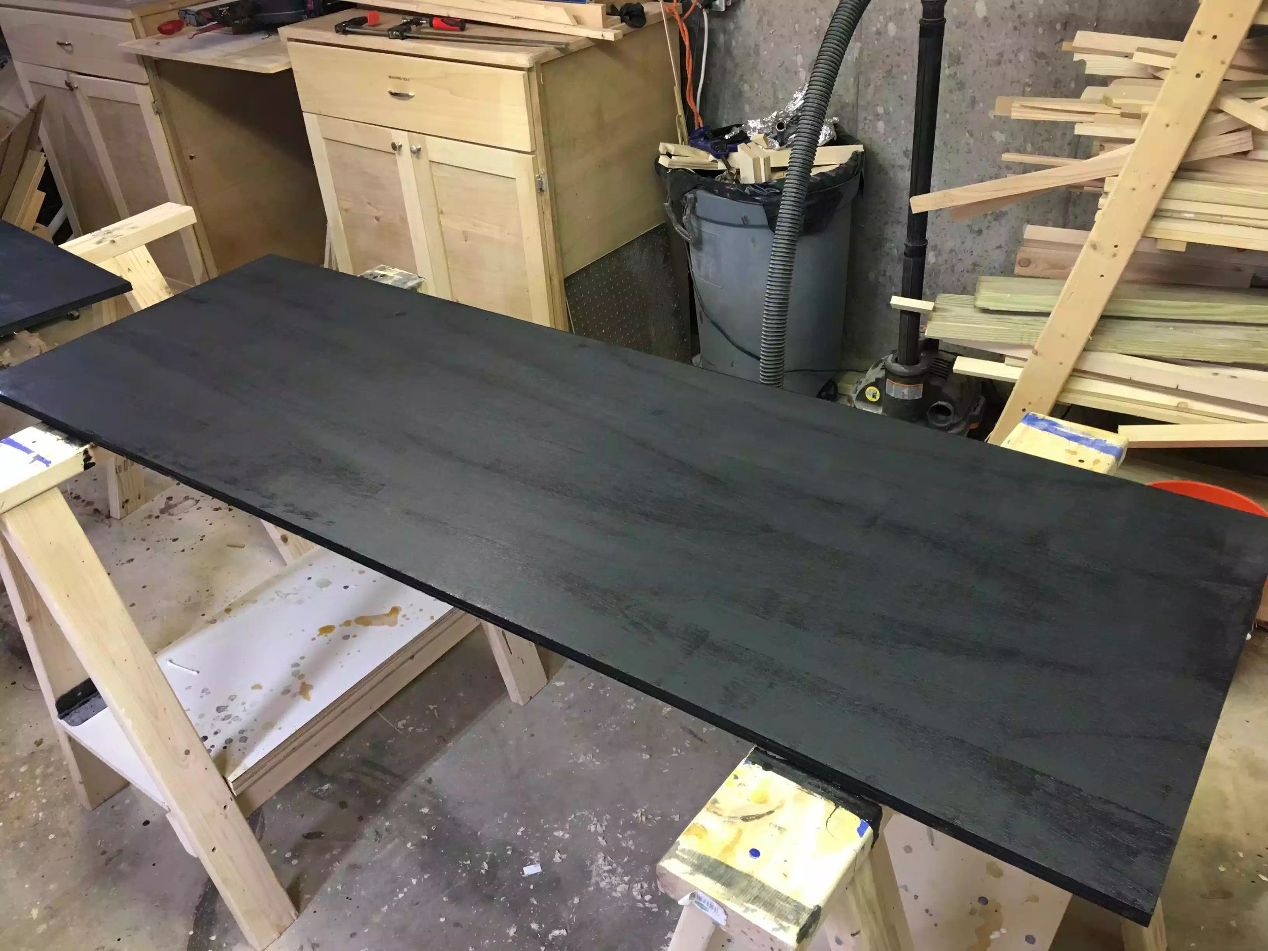 I don't usually use black paint on any of my projects , but I really like how the grain of the plywood came through the paint, I am curious to see if its there tomorrow.