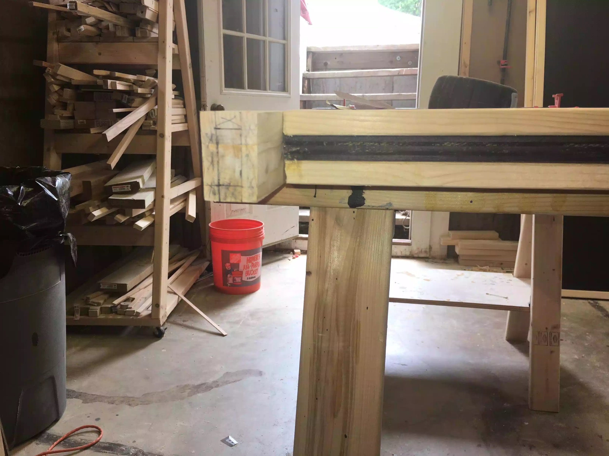 Here you can see the layout lines for the placement of the tenon.