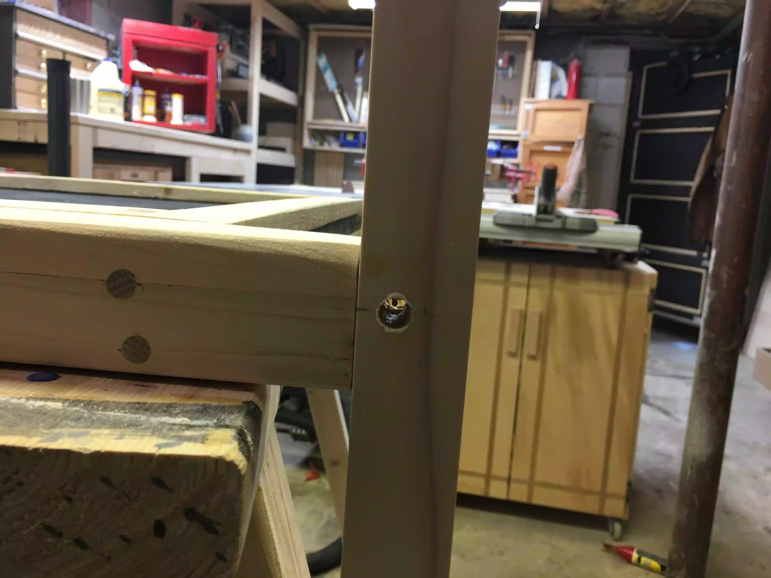 Here is the bored out hole