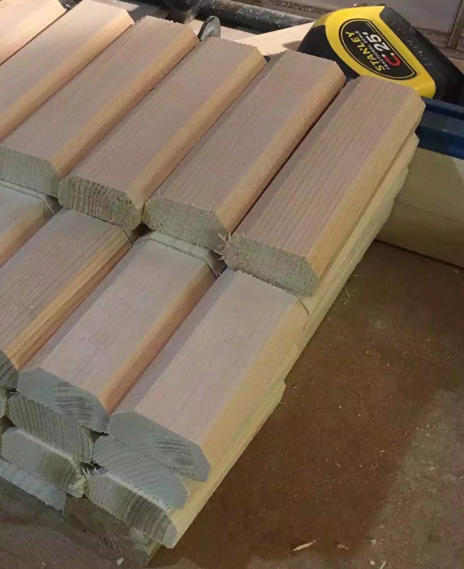 You can see how ugly the edges look on the pieces, that is why I needed to hand sand them.