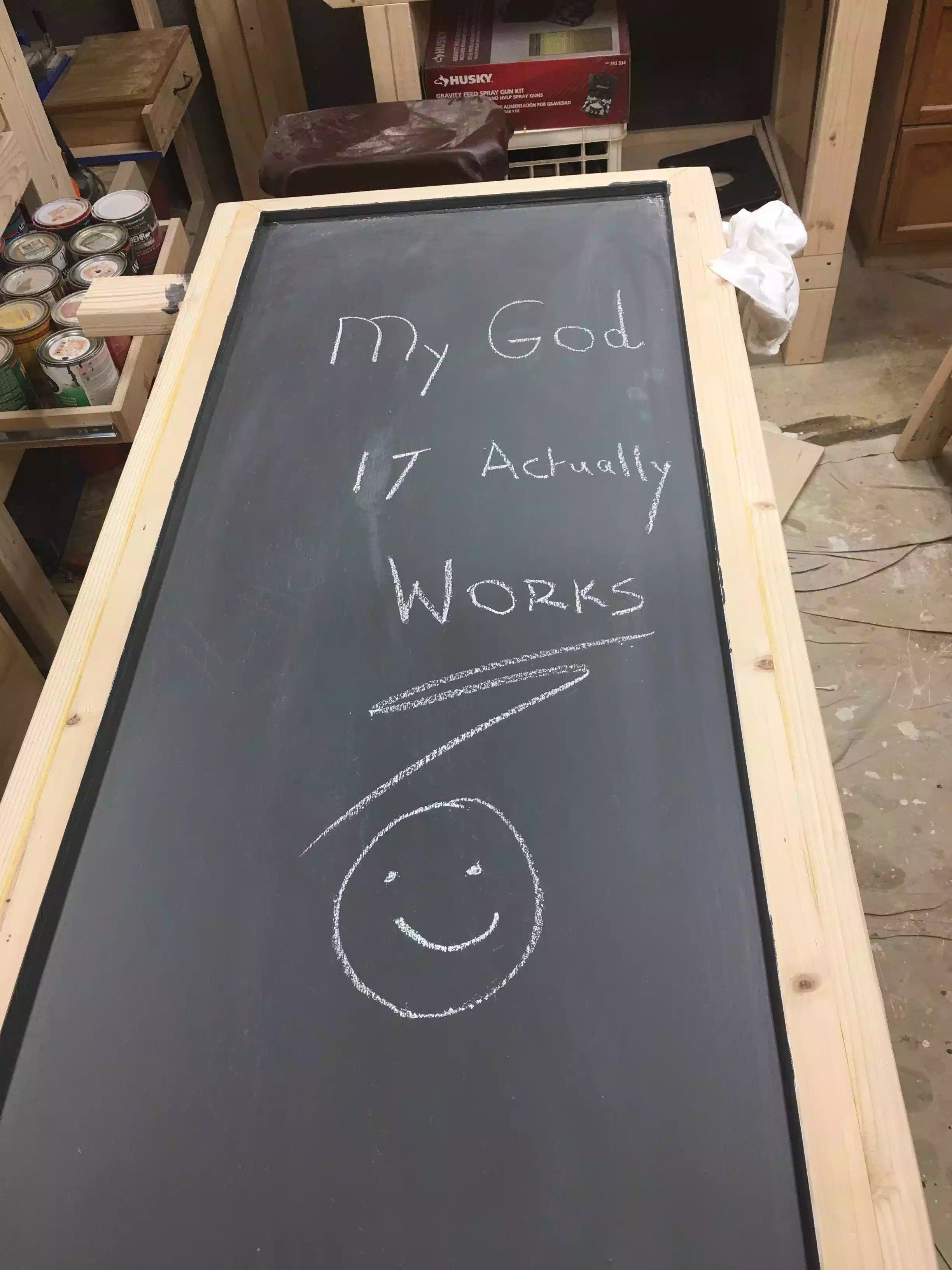 Needless to say I was extremely happy at how the chalk board paint came out, and my kids and the rest of the family will have a lot of use with this divider.