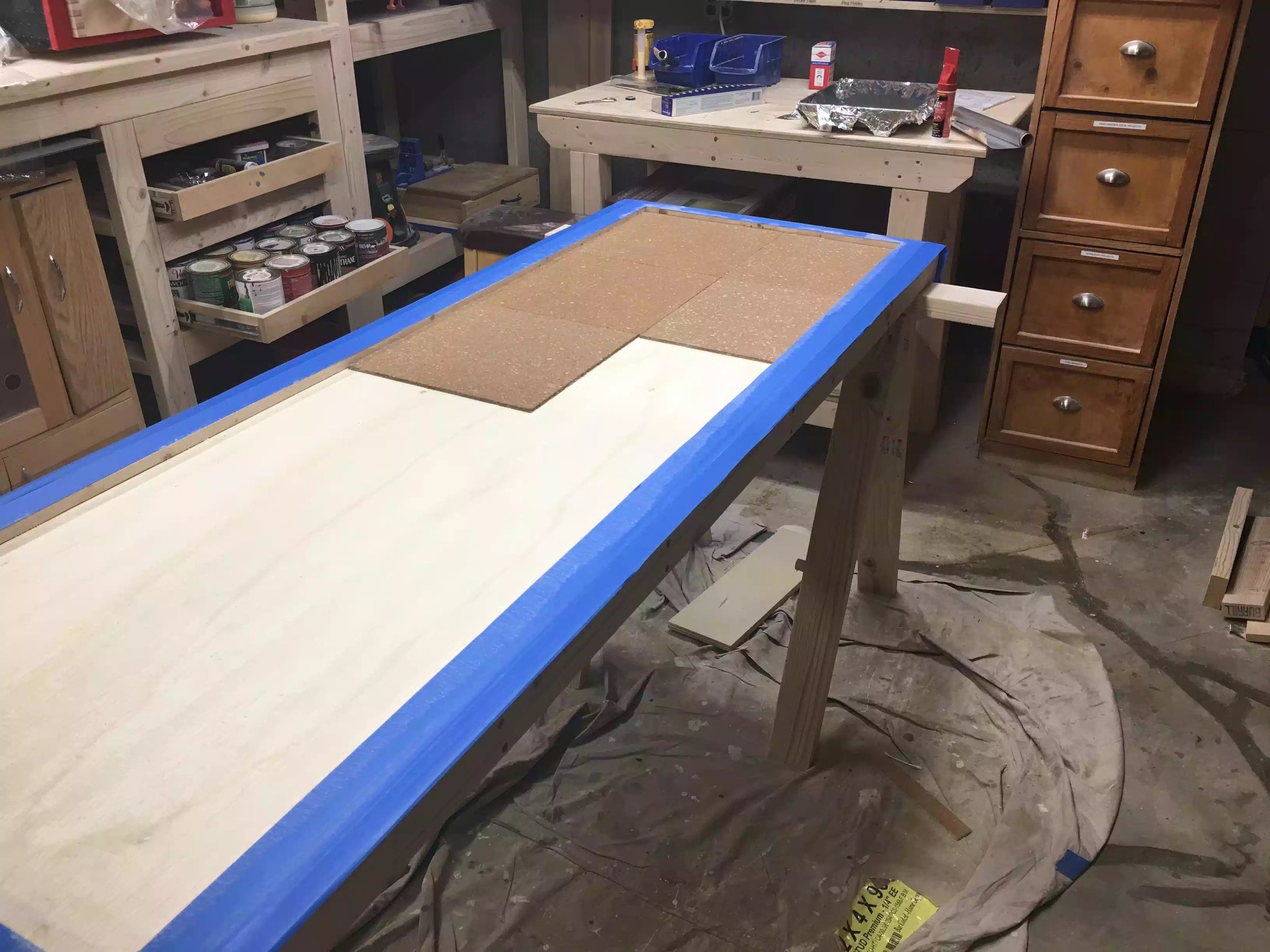 I have used a lot of painters tape in this project , here you can see the outside edges all covered and it worked a charm.
