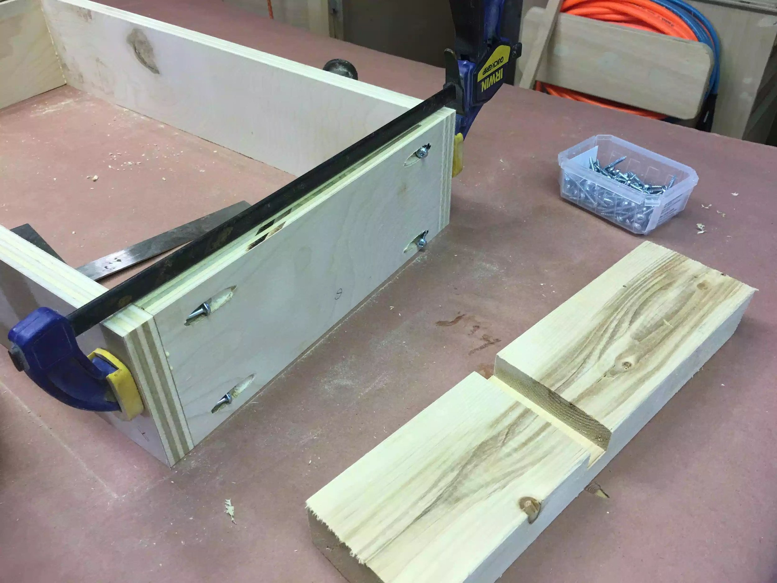 Sometimes I use a little scrap block and hammer if the pieces are out of alignment just a little 