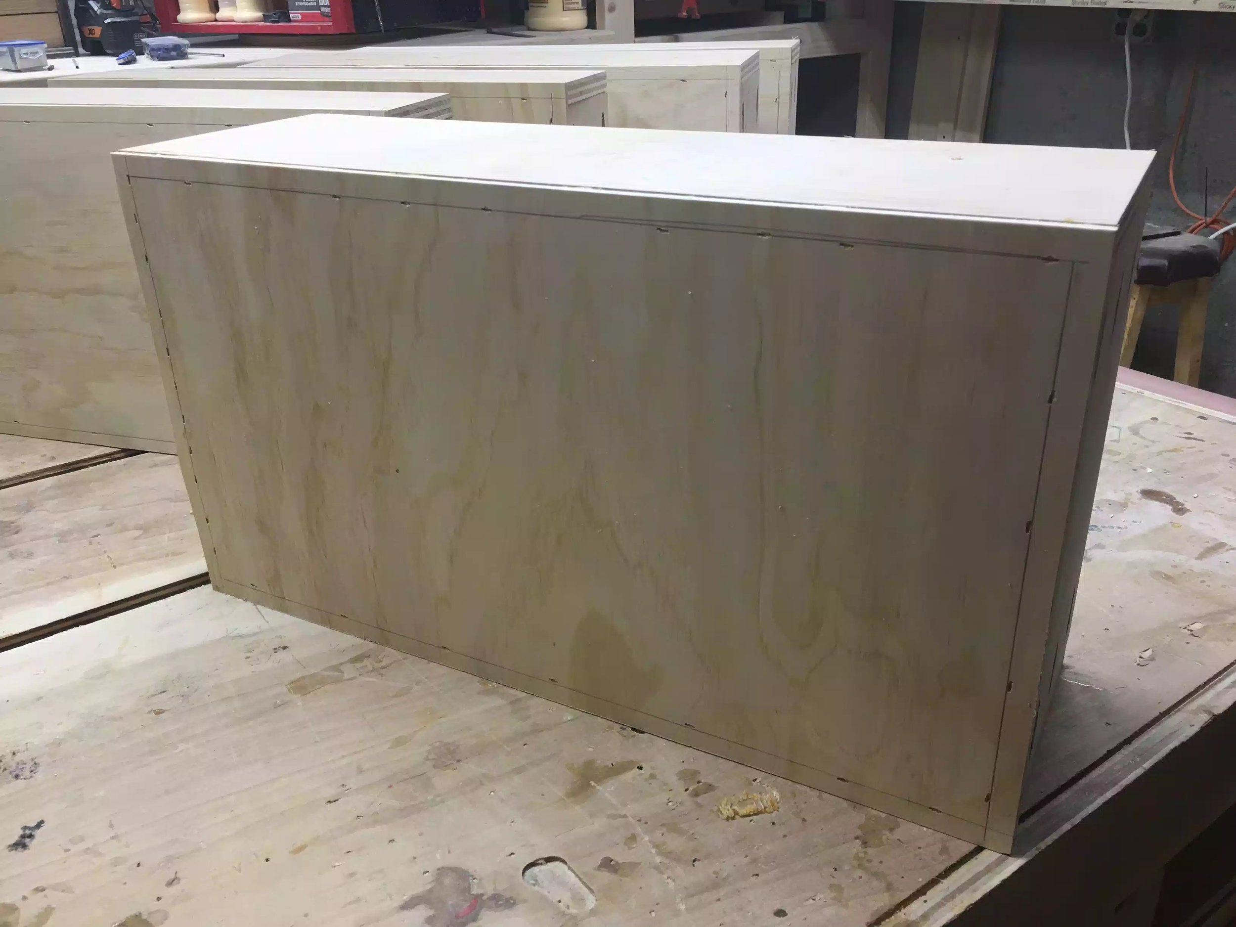 Here is a view of the bottom. I needed to sand all the bottoms and edges to remove any glue .