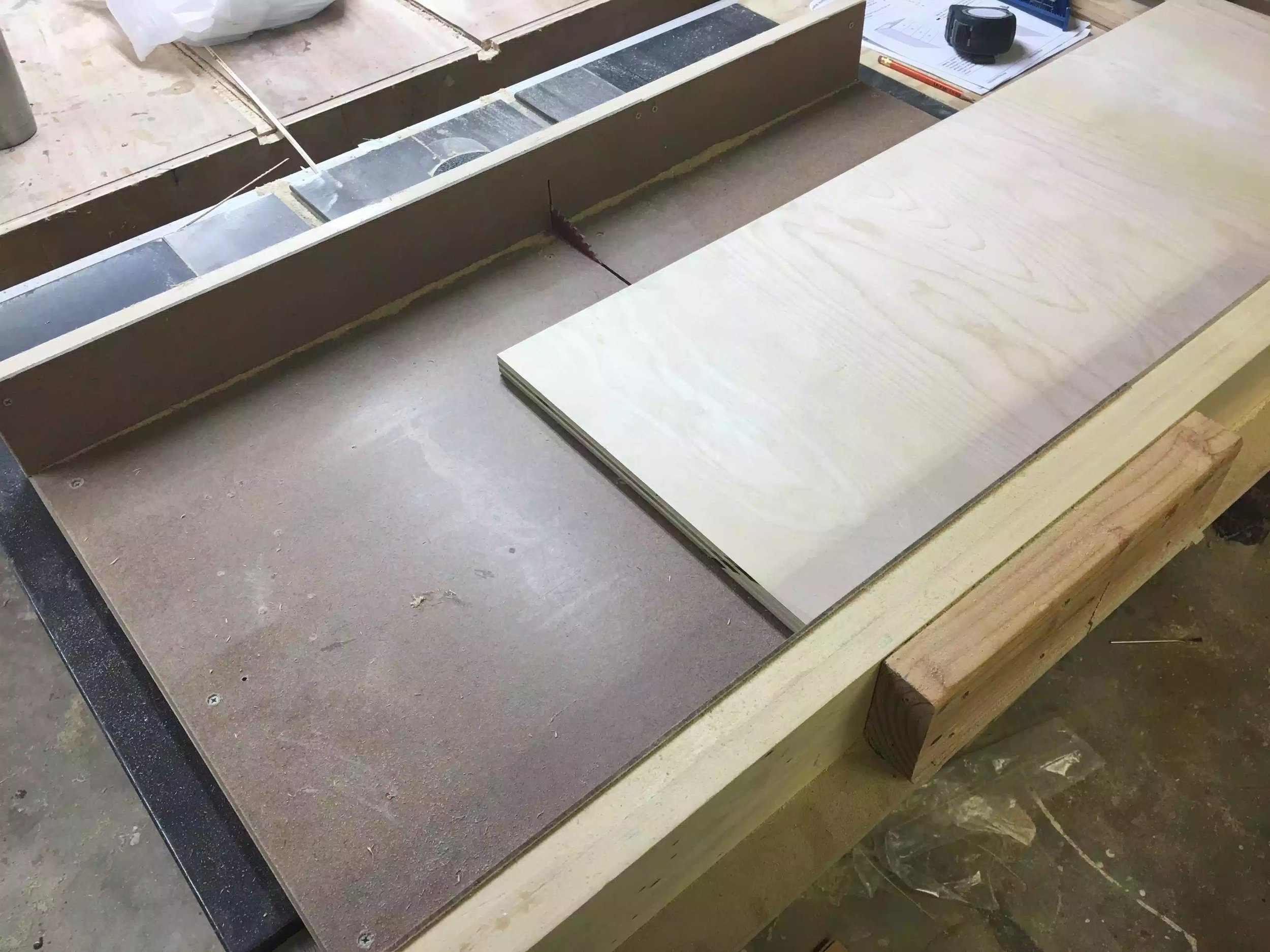 I used my crosscut sled on my table-saw to cut all the false fronts to final size.