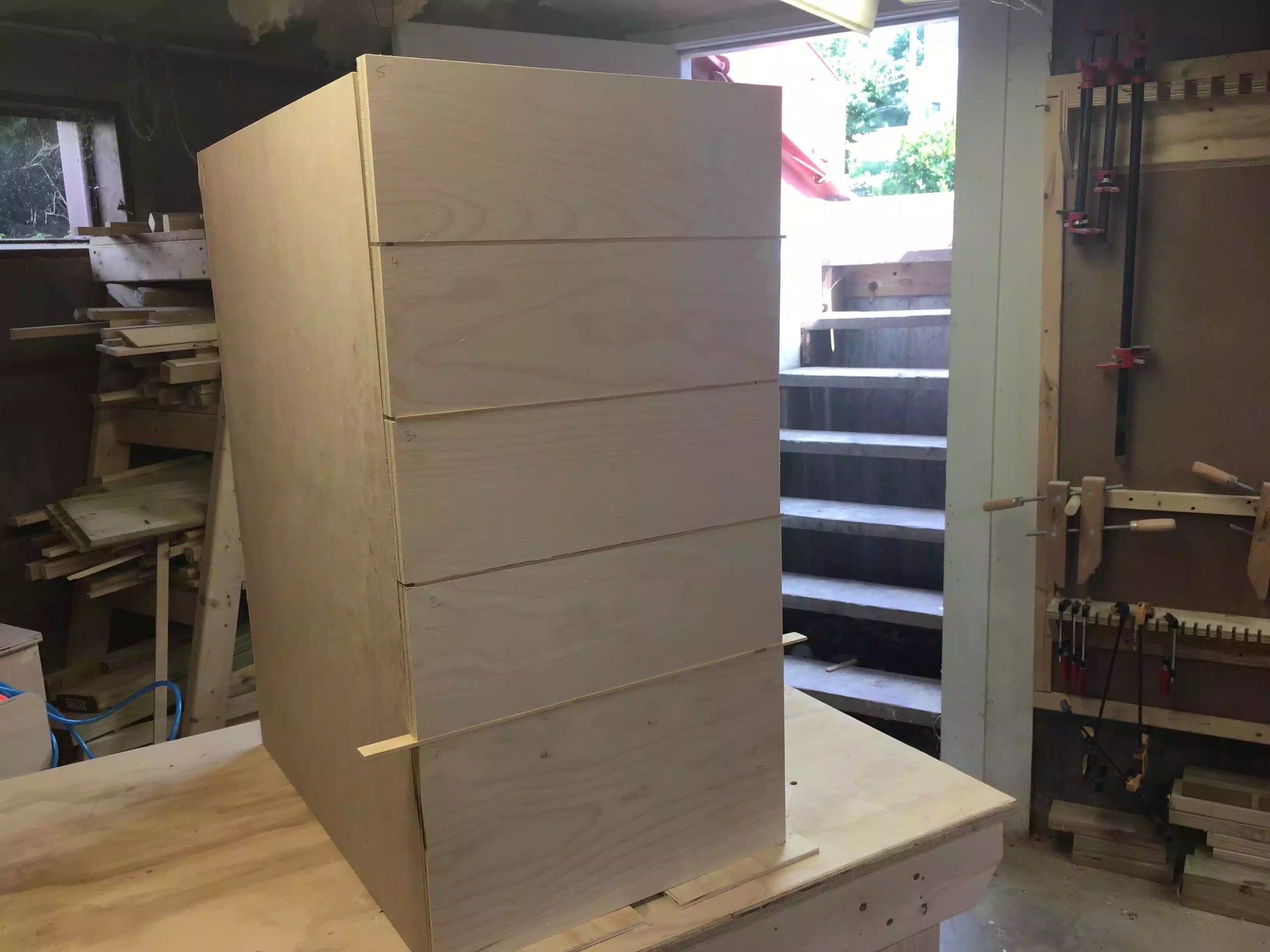 I used 1/8" spacers to provide a little reveal between the drawers, I used my Grr-ripper to do that but more on that in the next part.