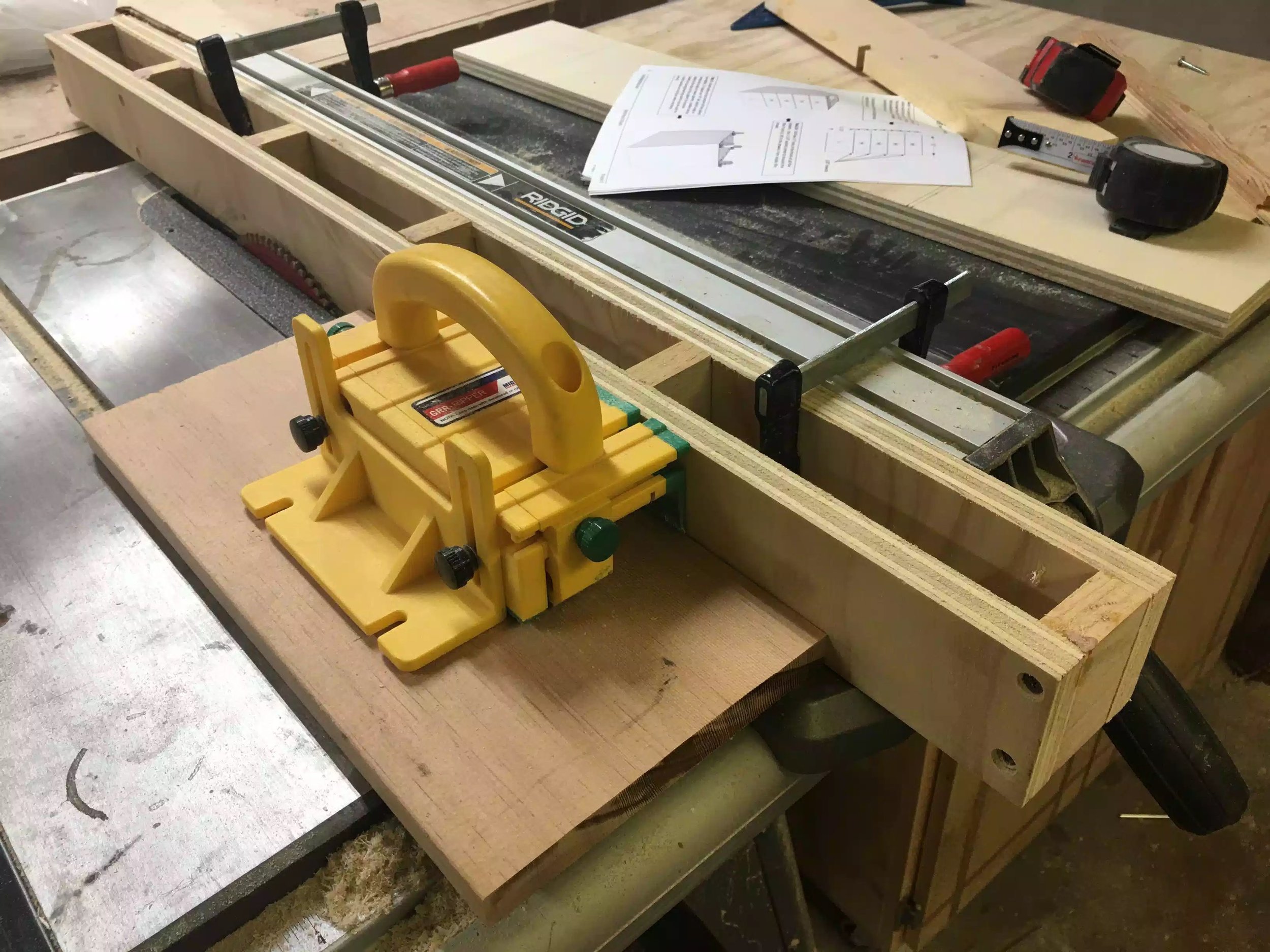Here is my Grripper getting ready to cut the strips