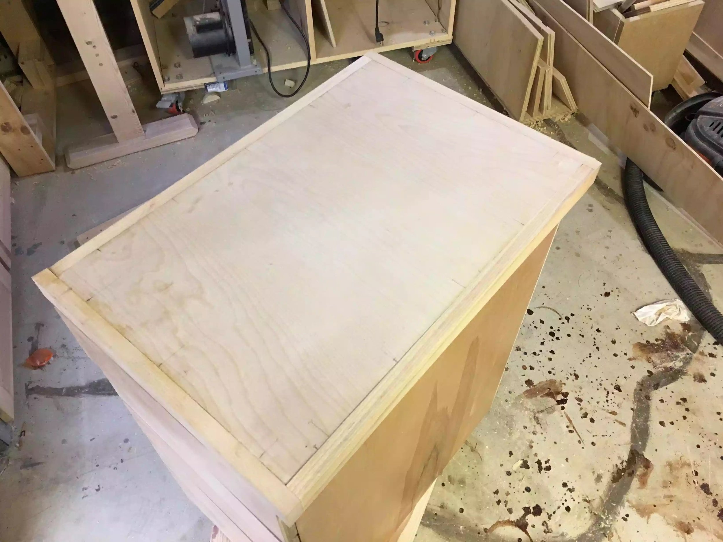 Here is the top all attached, just need to sand it some more and apply the finish to it.