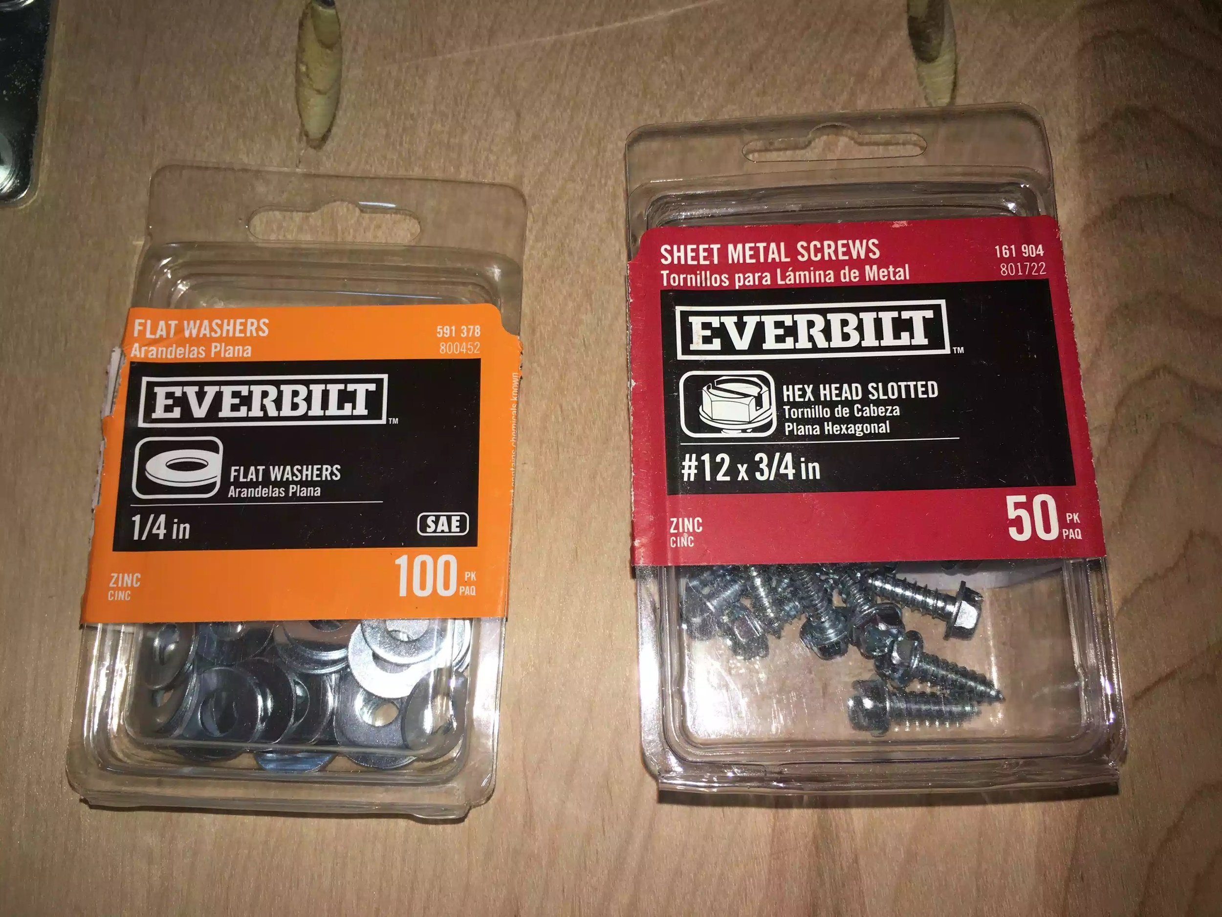 Here is the new method using sheet metal screws and washers, quick and easy and no protruding lag bolts