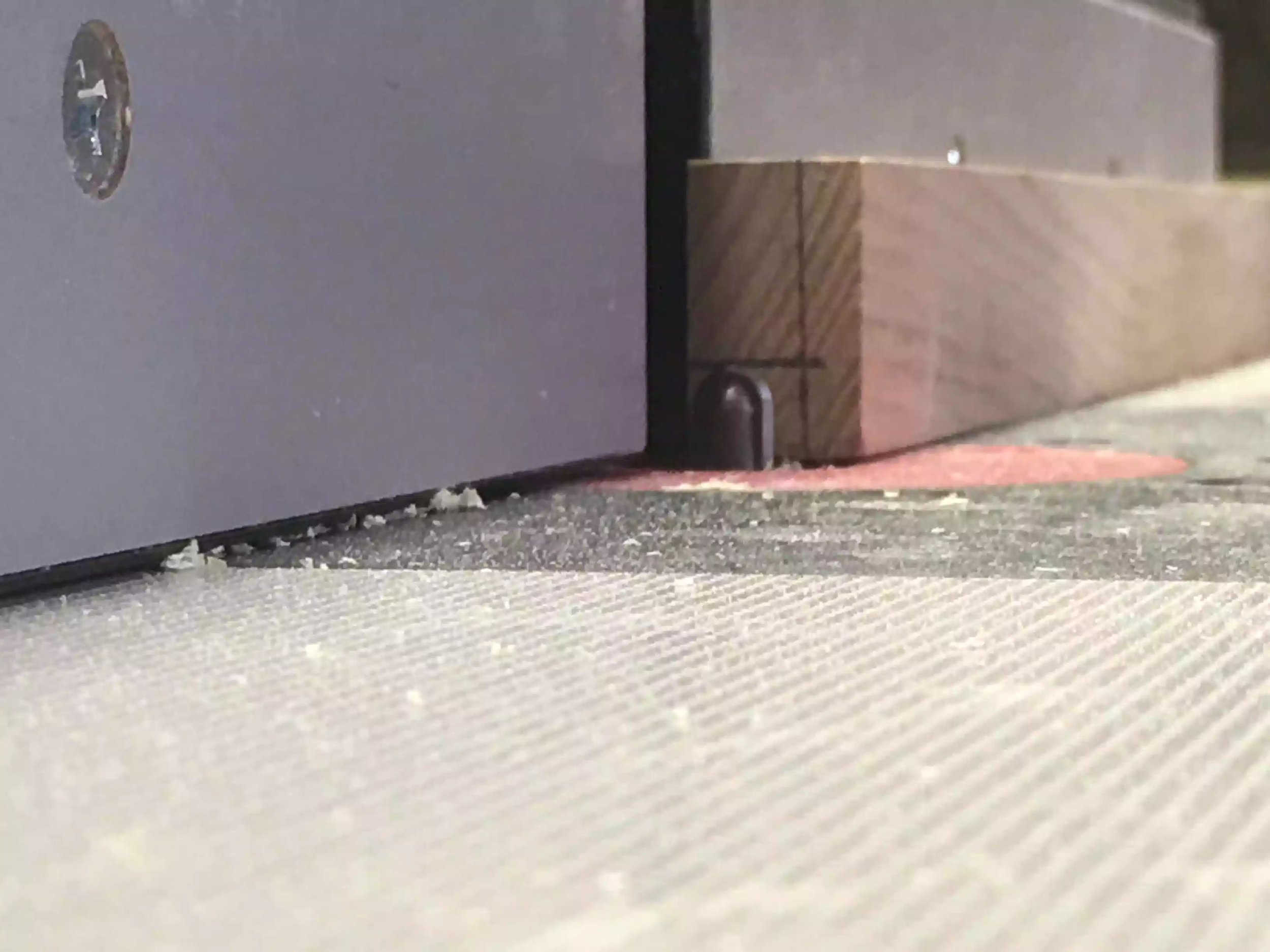 It all starts with the blank that I made my layout lines, these are 3/8" high x 1/2" wide, you can also see a close-up of the router bit I used to remove the material, I used this bit as it left a rounded profile on the top of the material that was removed as this leaves a nice finish on the pull.