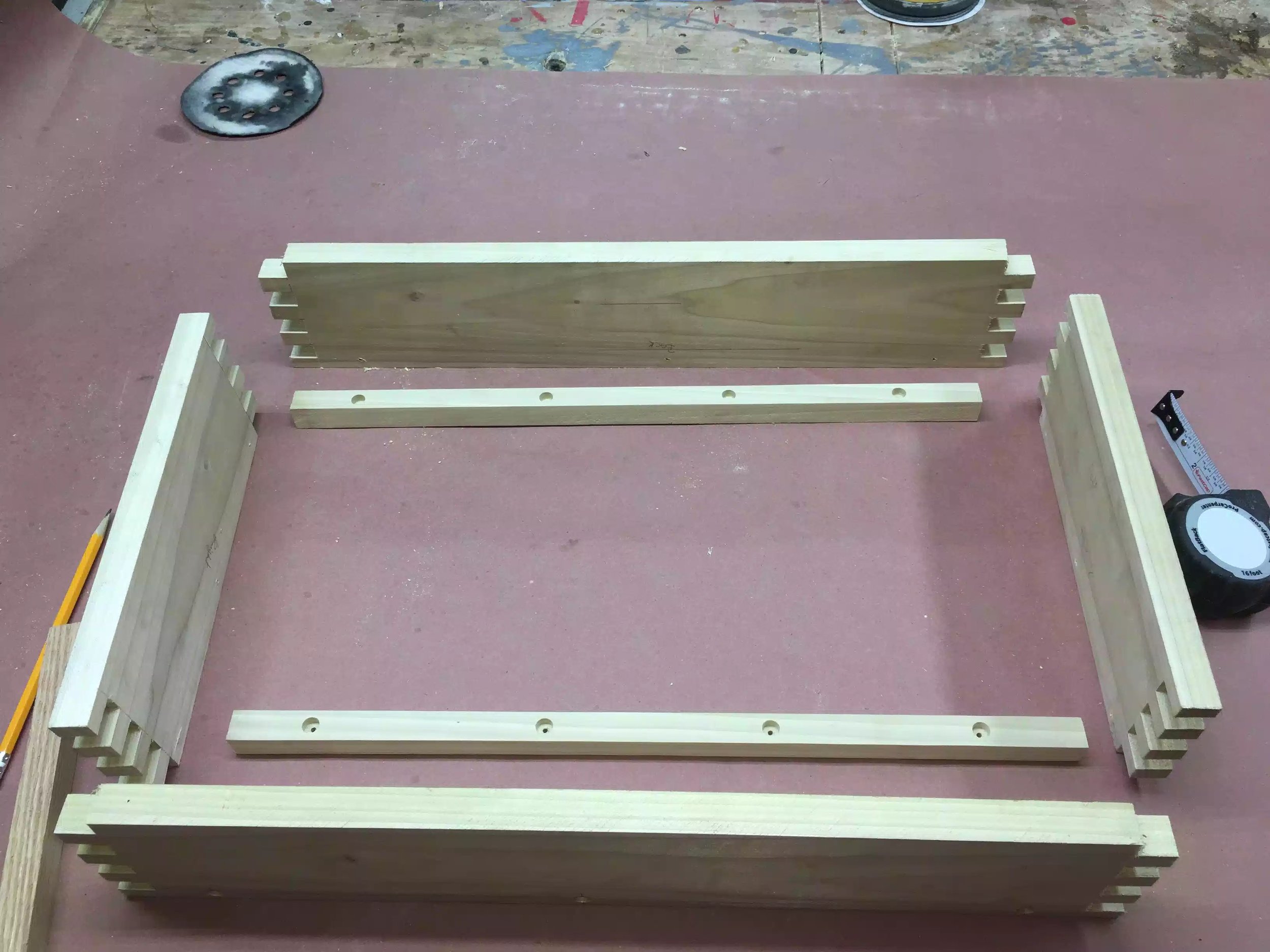 Here is the step before I actually screw the cleats in place, there is not much room and I thought it better to do this now than later, its always important to layout the steps of assembly that way you wont be pulling your hair out try to figure how to screw the cleats in place after the box is already assembled.