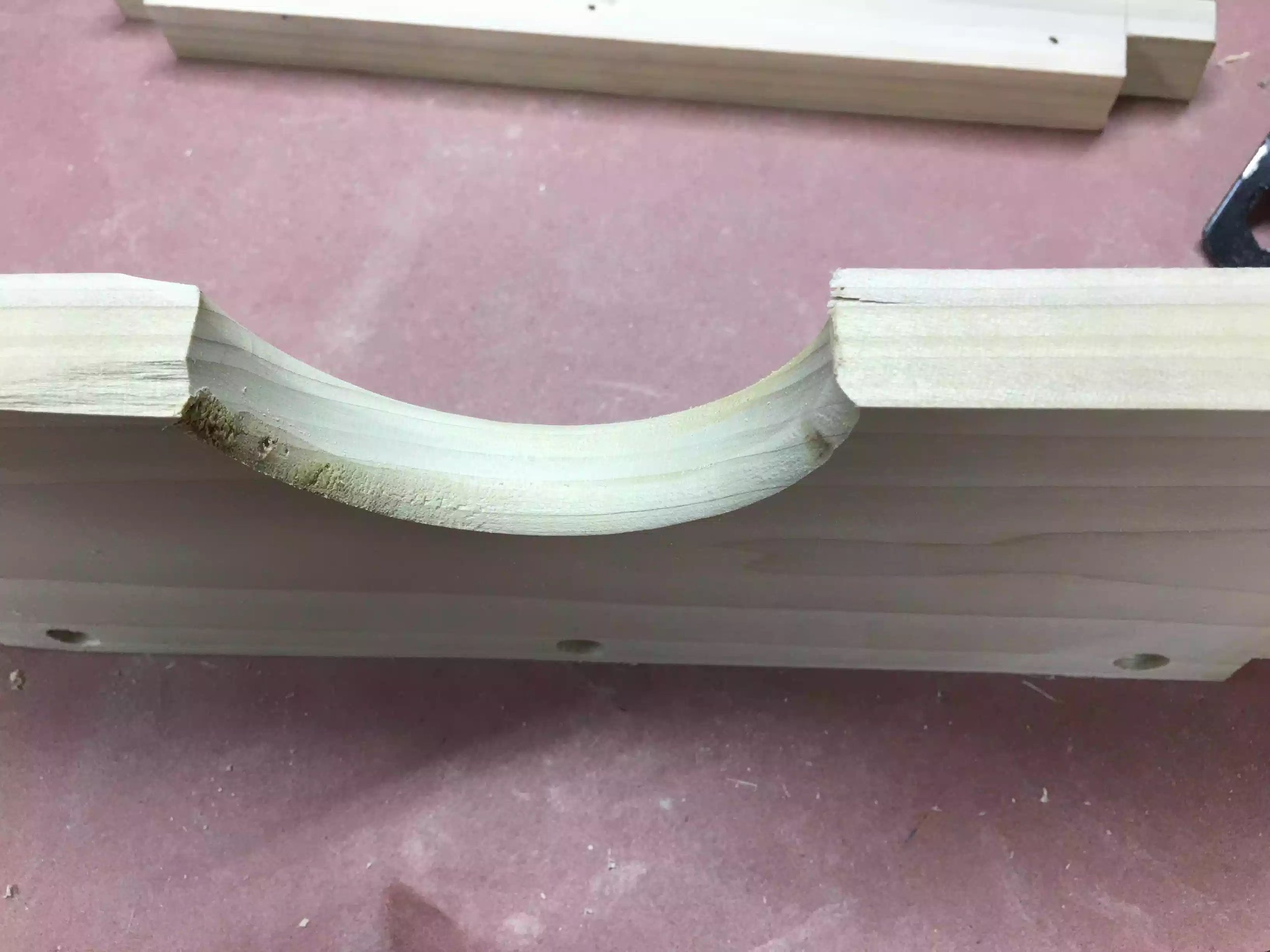 Here is the cutouts after I used the router on them, do you see the tear-out, no biggie it happens from time to time.