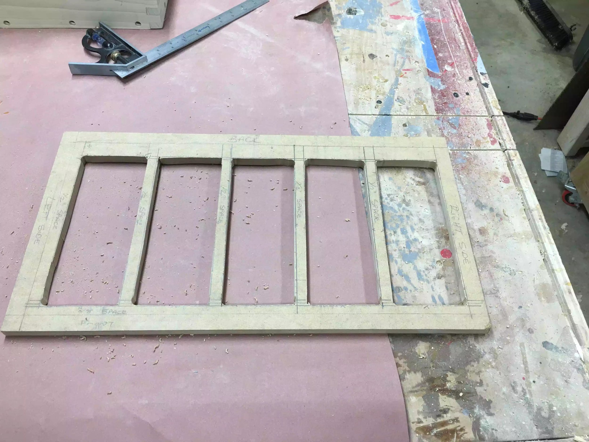 Here is the template almost complete I needed to do a little sanding to even out the jigsaw blade marks, I also needed to square off the corners.