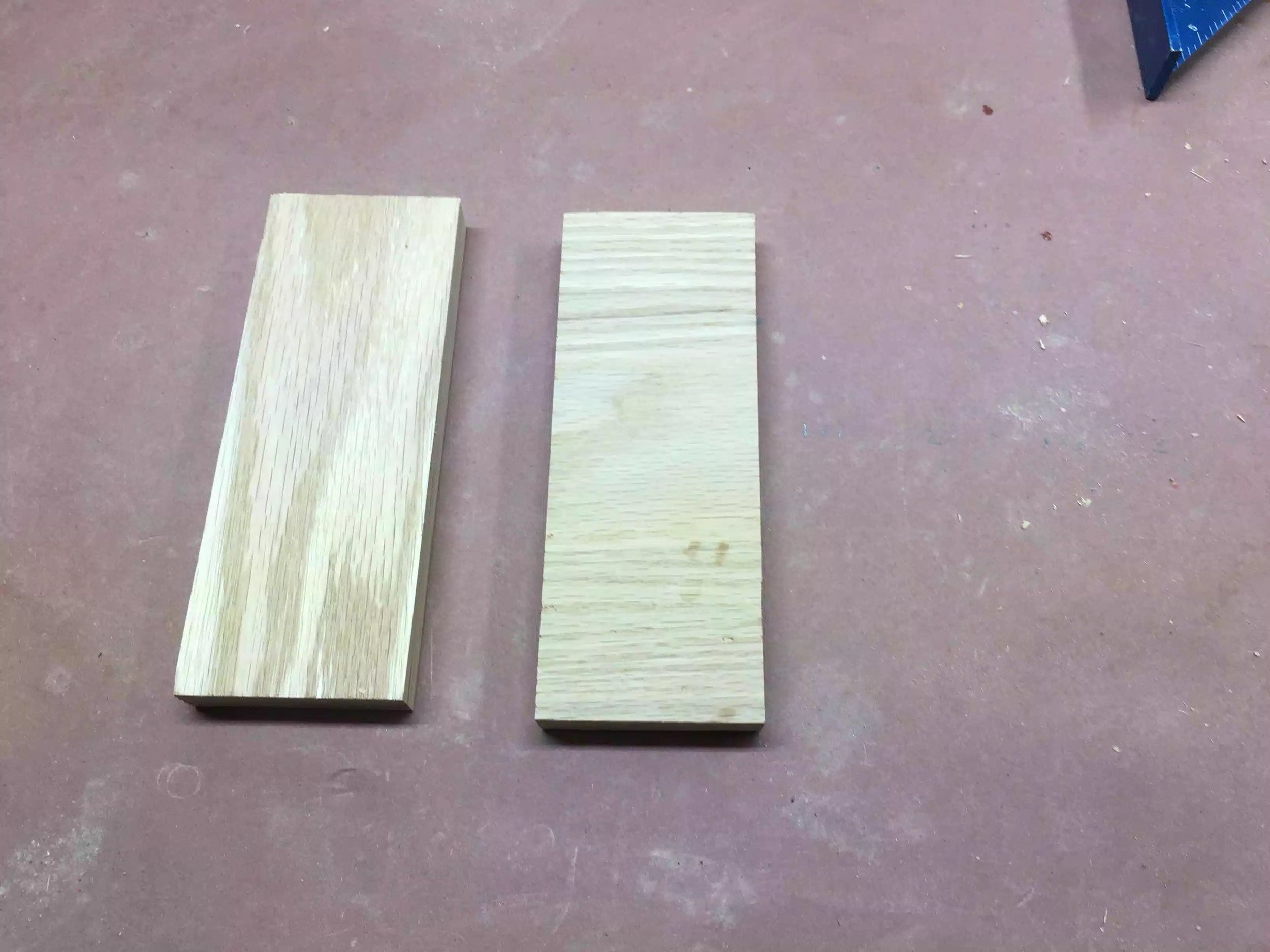 Here are the 2 pieces of oak that I used for the base of the strop.