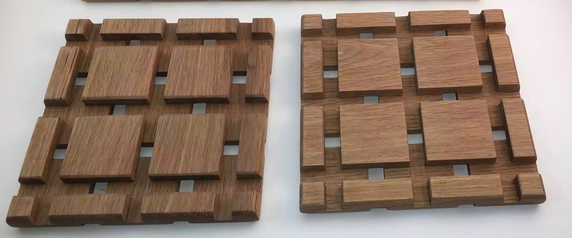 Here is a view of the bottom faces of the smaller trivets, I actually like this side of the trivet, but I guess I like the top face more.