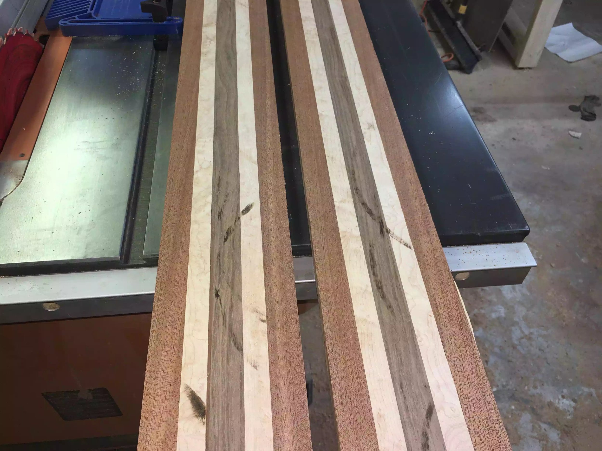 Here is the blanks as I left them today, I have some wood burn to clean up and then start turning these in beer flights, the fun stuff.