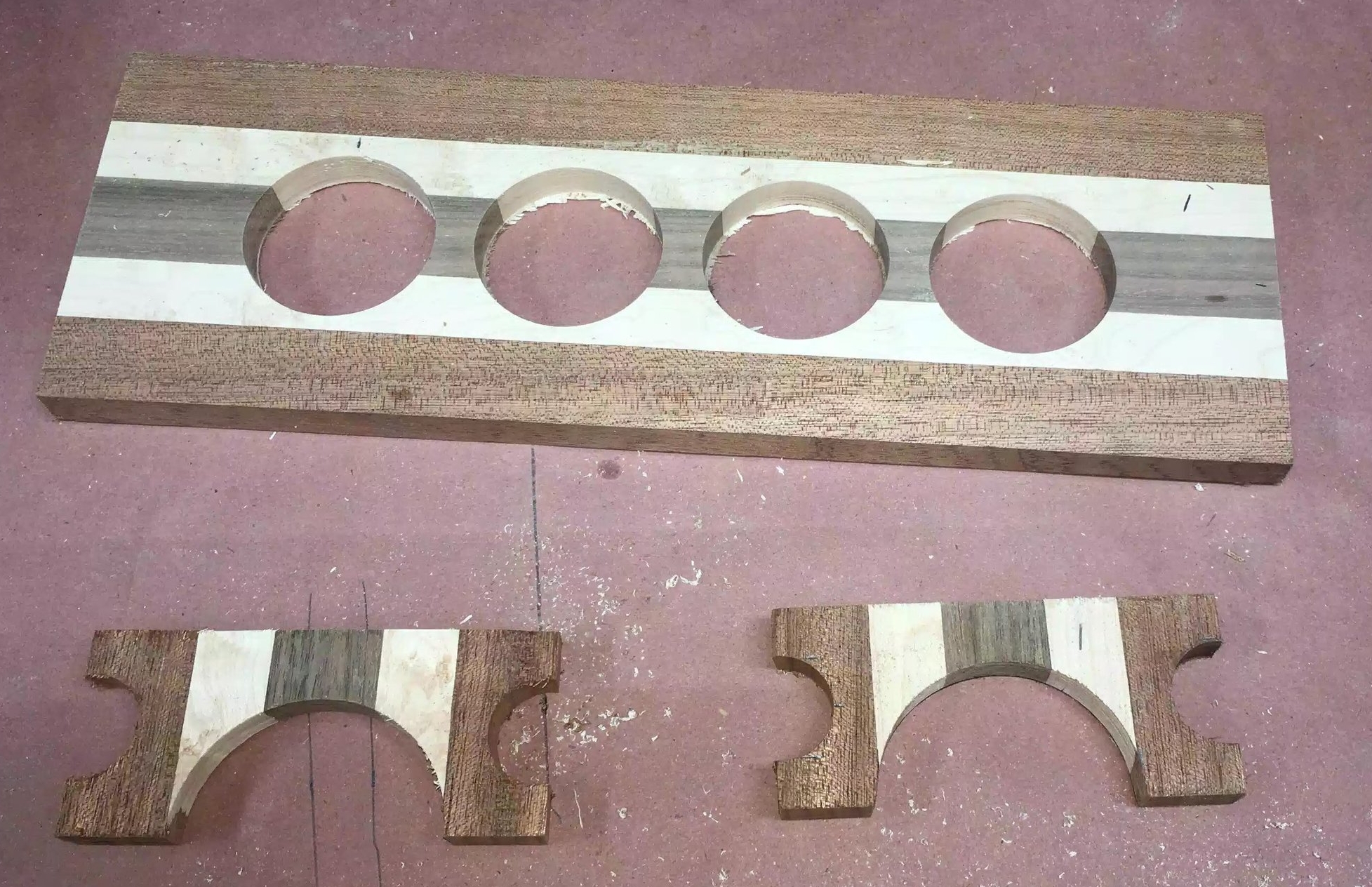 Here are all the parts before I got to sand them, I used my spindle sander to clean them up.
