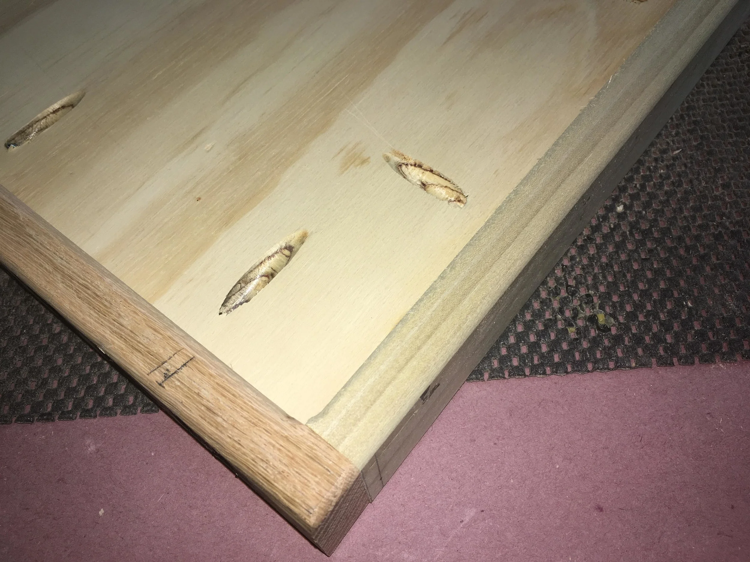 Here you can see the round-over profile on the outside and inside edges of the frame.