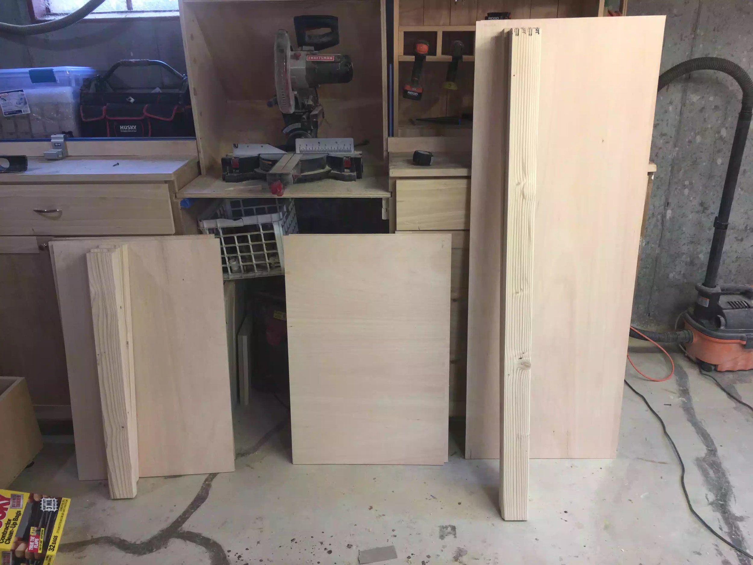 Here is all the sheet goods and lumber all cut to final size.