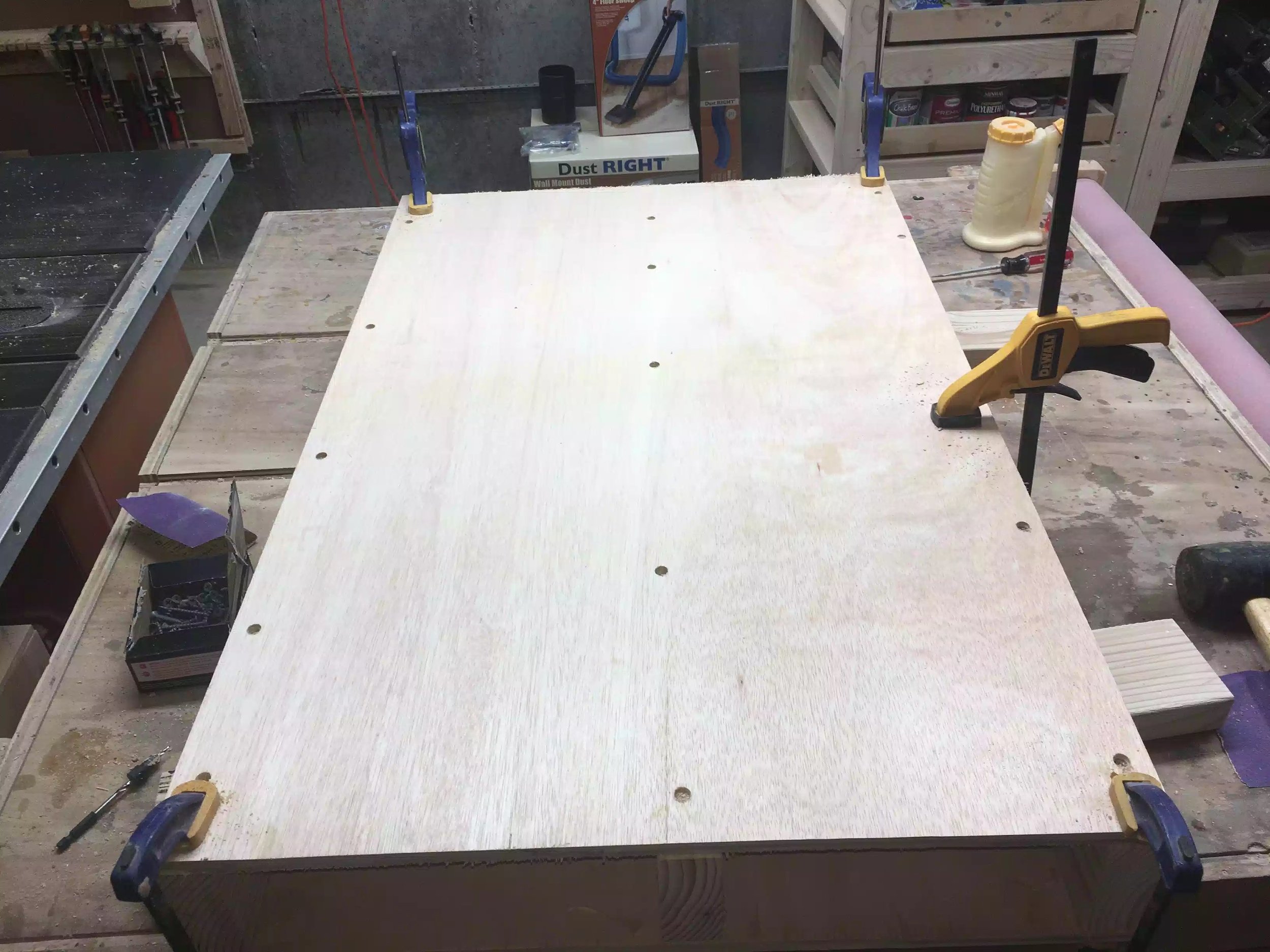 Here is another picture of the base, you can see where I placed all the counter-sunked screws.