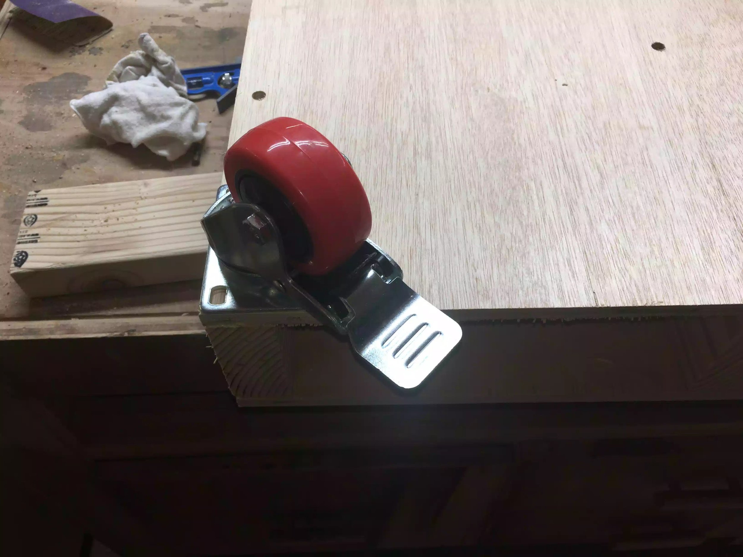 Here is one oft he 3” casters that I will be using to make the whole cart mobile.