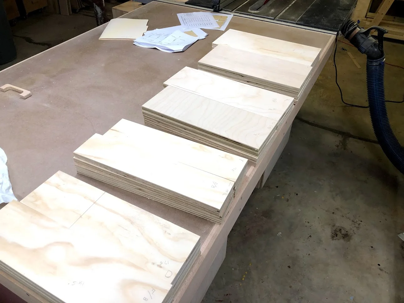 I was so happy that I left this final part of the build for last as I get to actually use my assembly table for its first project, its drawers. Its extremely handy having a longer work surface.