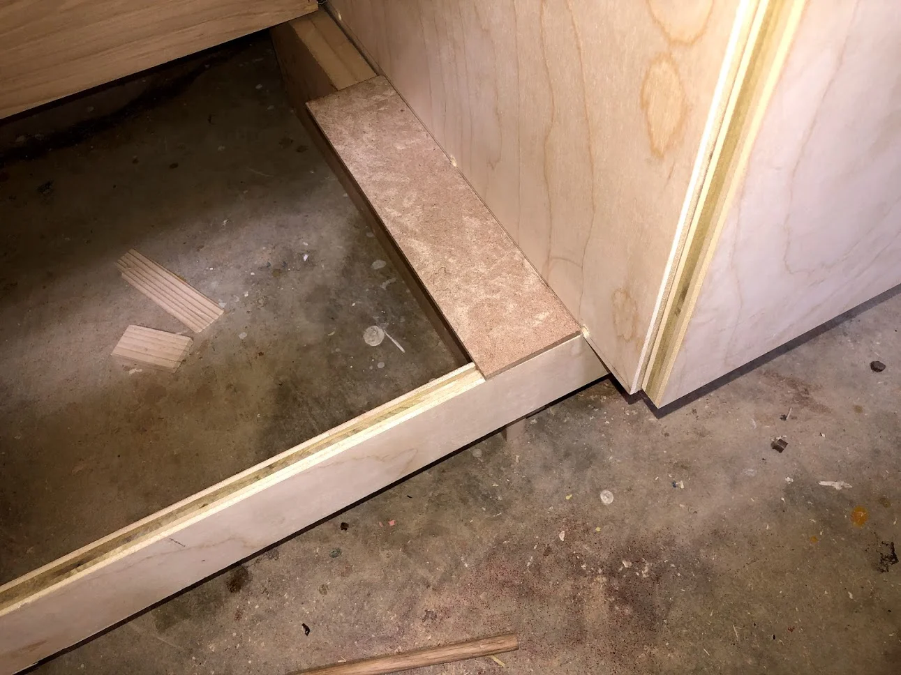 I used 1/4” thick piece of MDF as a spacer