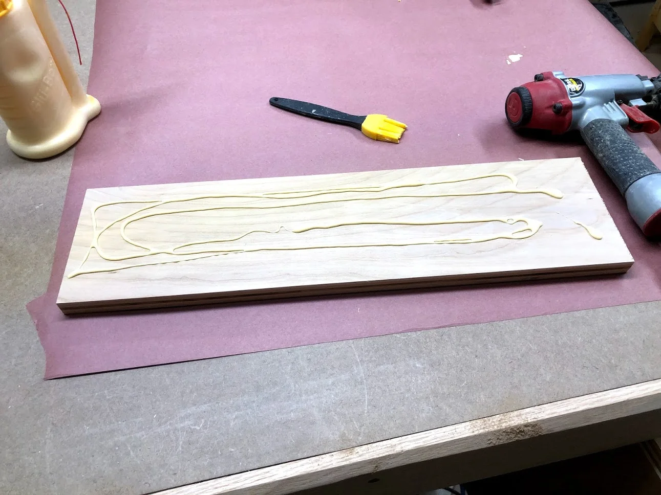 Applied glue to the back of the false front