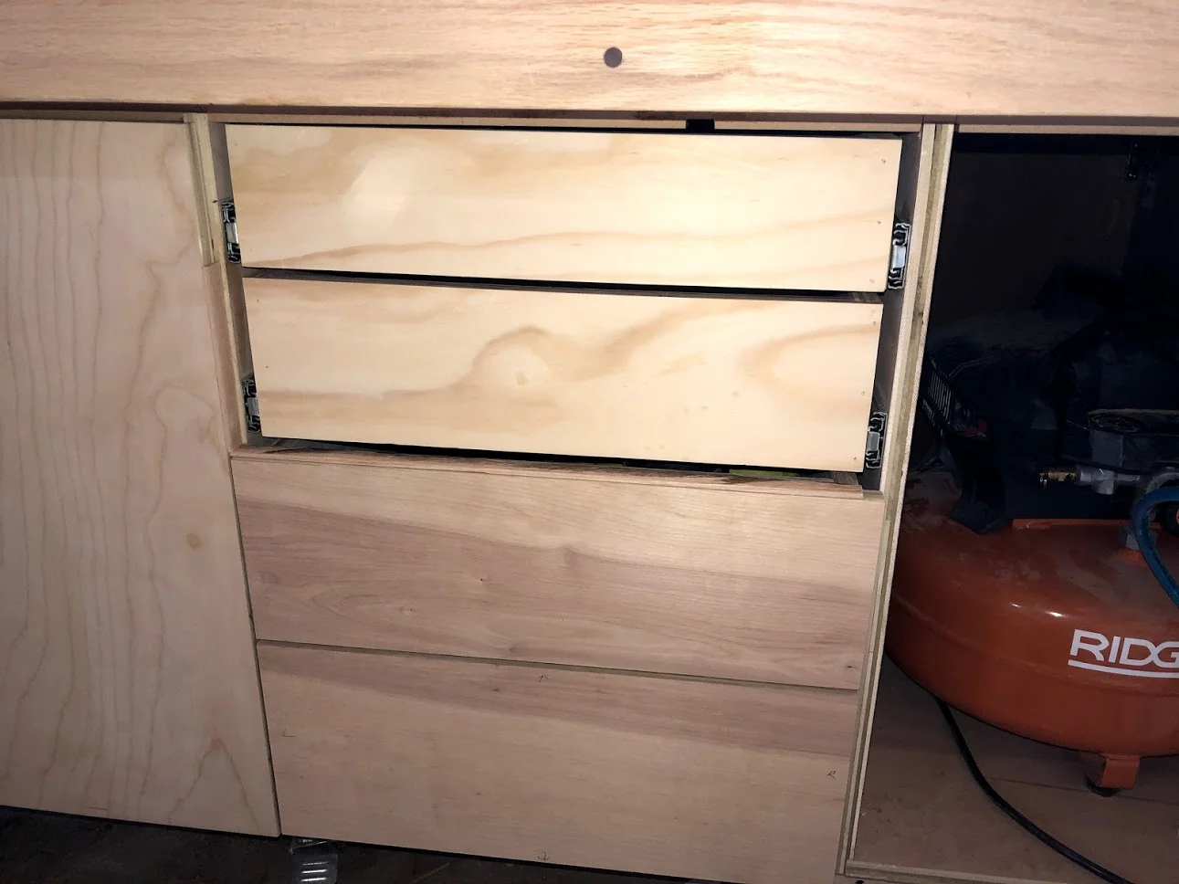 2 false front installed, as you can see the grain matches up as you look at the drawers.