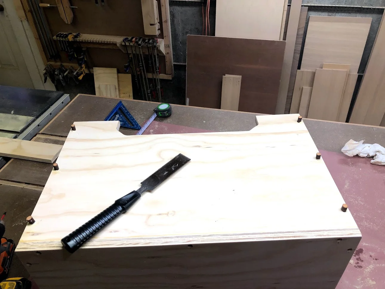Here is the entire back side of the case prior to removing the excess plugs.