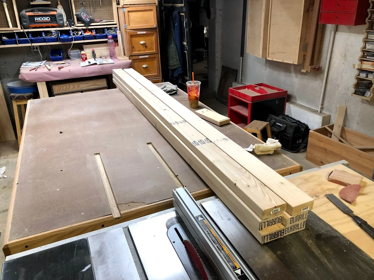 Here are the 2x4s prior to chopping them up