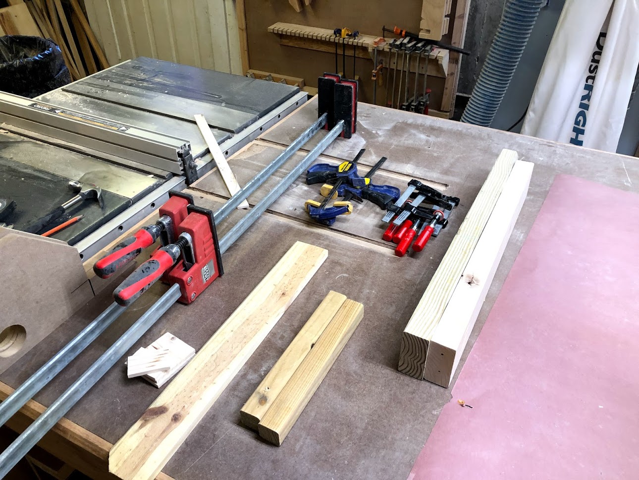 Everything ready for the glue up