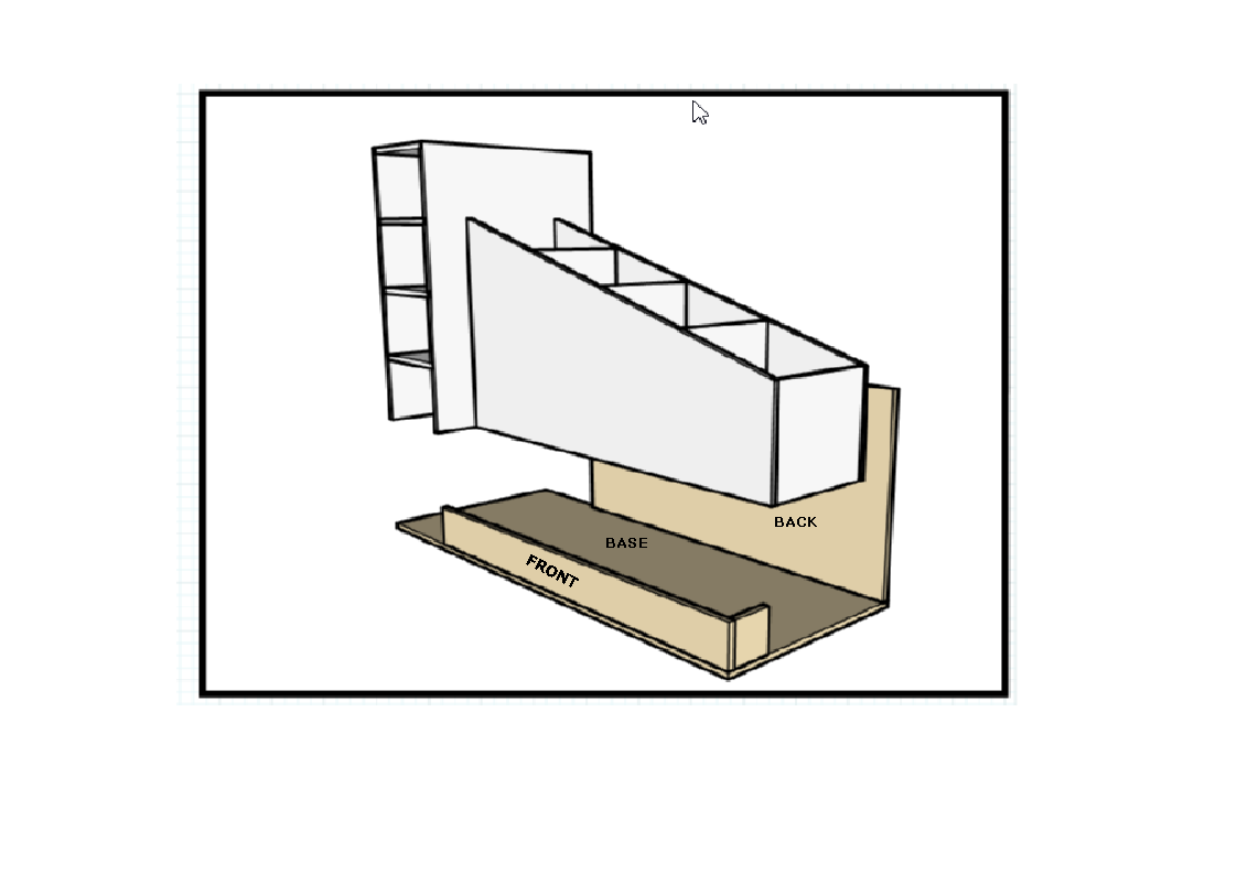 Here are the parts I will be working on in Phase 3, The Back, Front and the Cart Base.