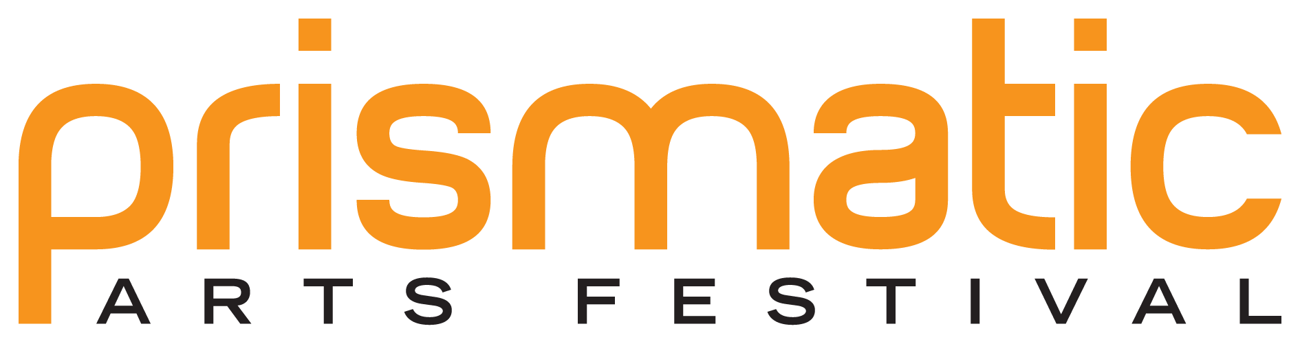 Prismatic Arts Festival logo featuring the word 'prismatic' in orange text and 'Arts Festival' in black text underneath.
