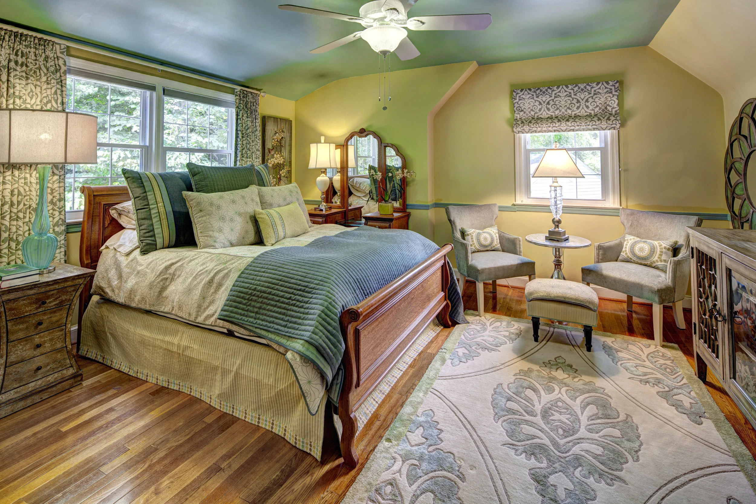 Vintage inspired Master Bedroom in Green.jpg