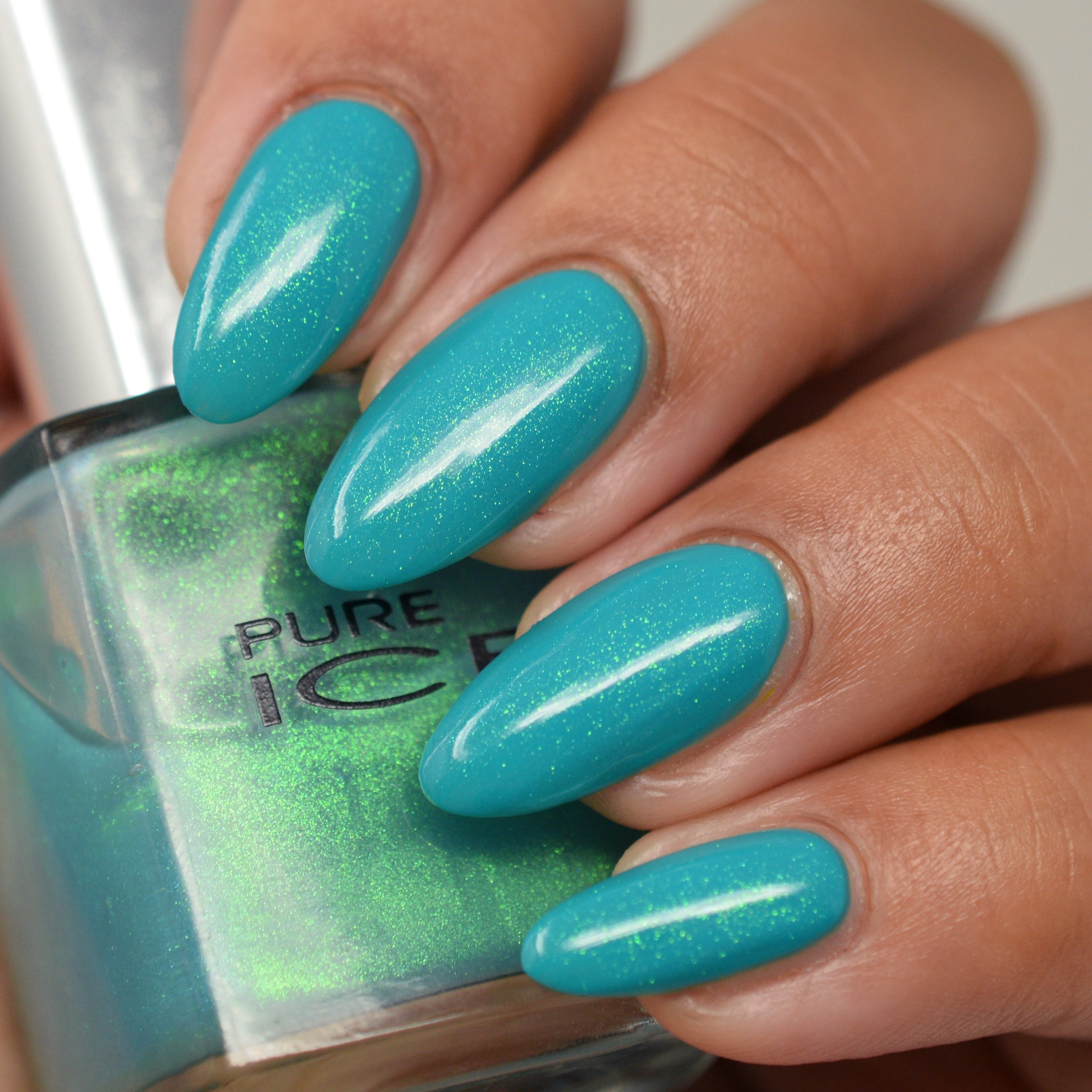 Pure Ice Heartbreaker over OPI Dance Teal Dawn