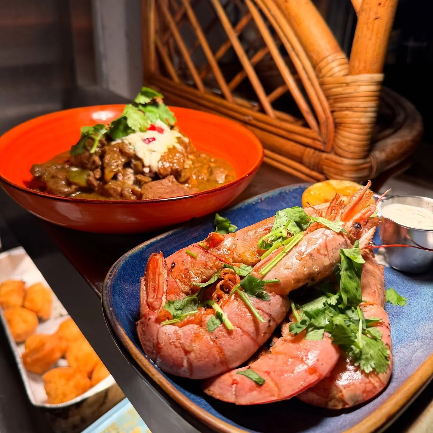 We&rsquo;ve been asked many times for our recipe on the Curry Goat 🤫 even a recipe book .. 

Curry Goat | Giant Argentinian Prawns 

We&rsquo;ve still got a few tables for this evening and Friday, come join us. Ordering in? Get &pound;10 off collect