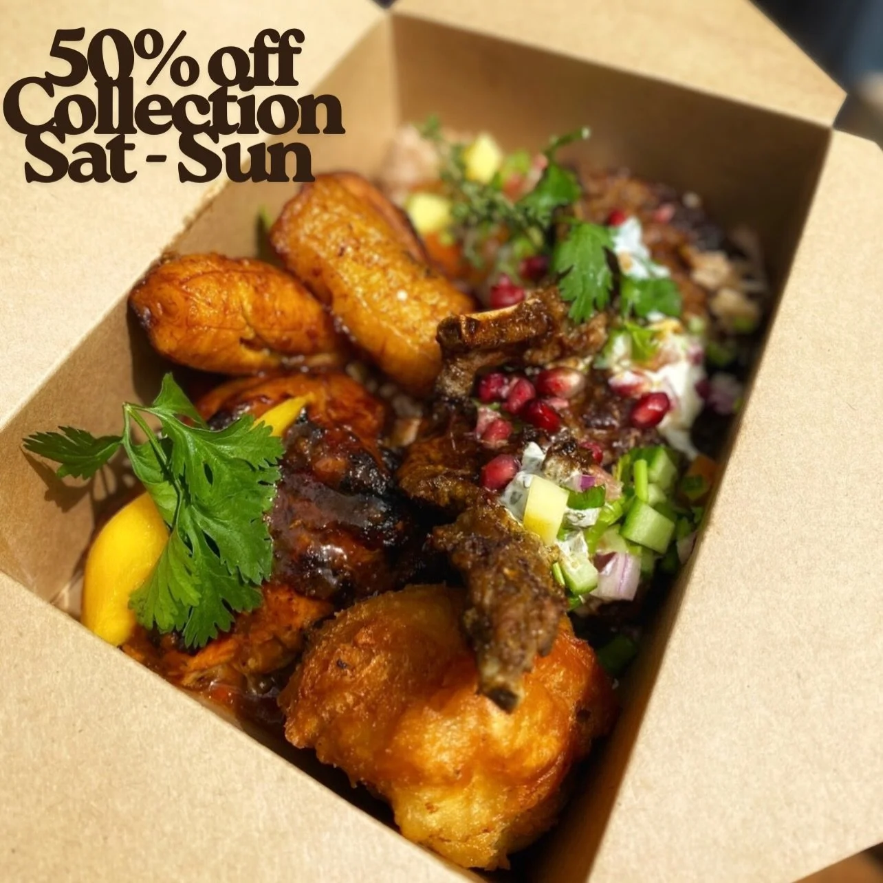 Don&rsquo;t say we don&rsquo;t treat you! 

Takeaway lovers, since we&rsquo;re full tonight we&rsquo;re giving you the chance to eat in the comfort of your homes with 50% off food, no catch 

Only valid on collection made online via our website (not 