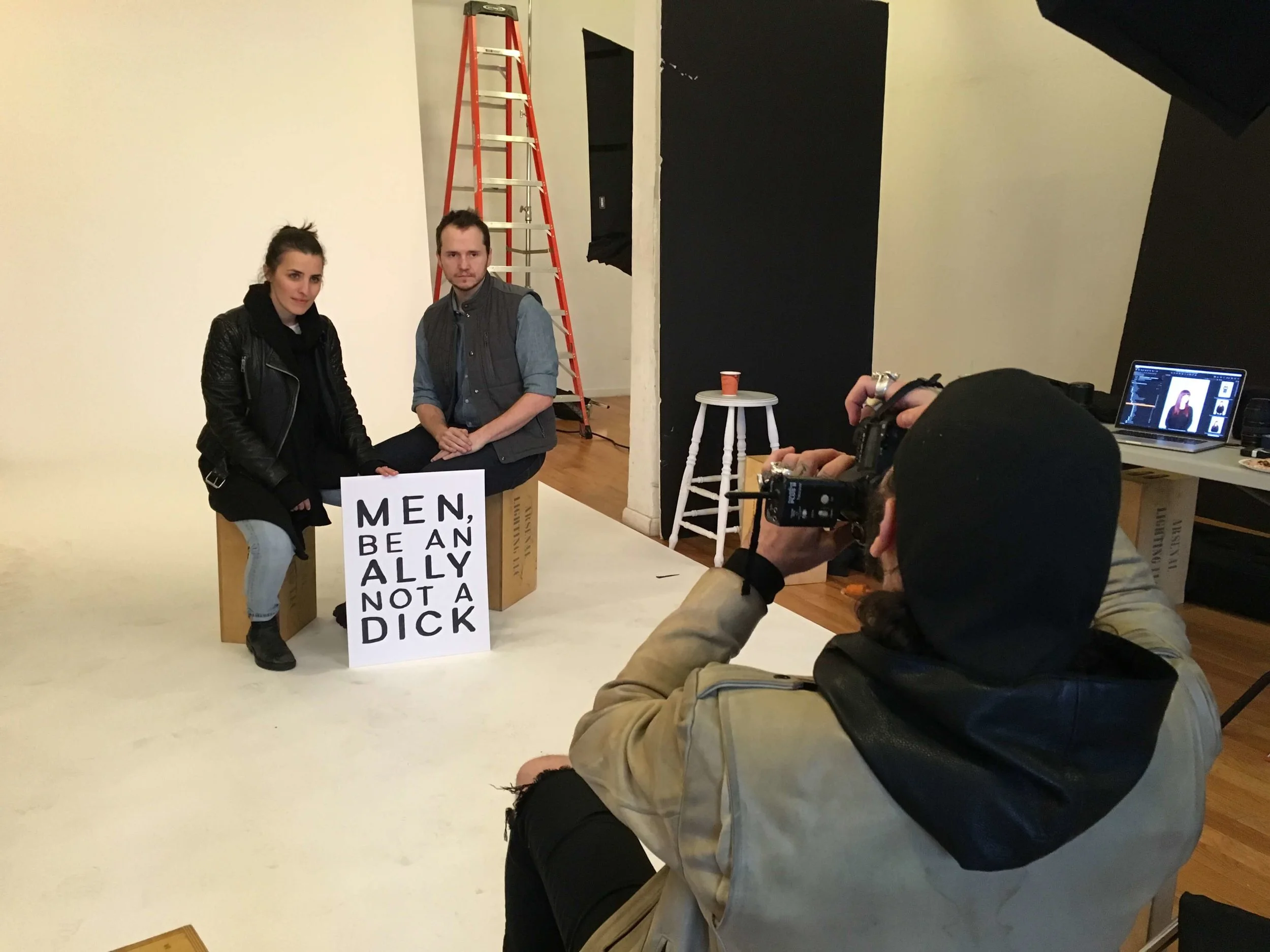 Sophia Wallace and Nathan Manuel at the photo rental studio
