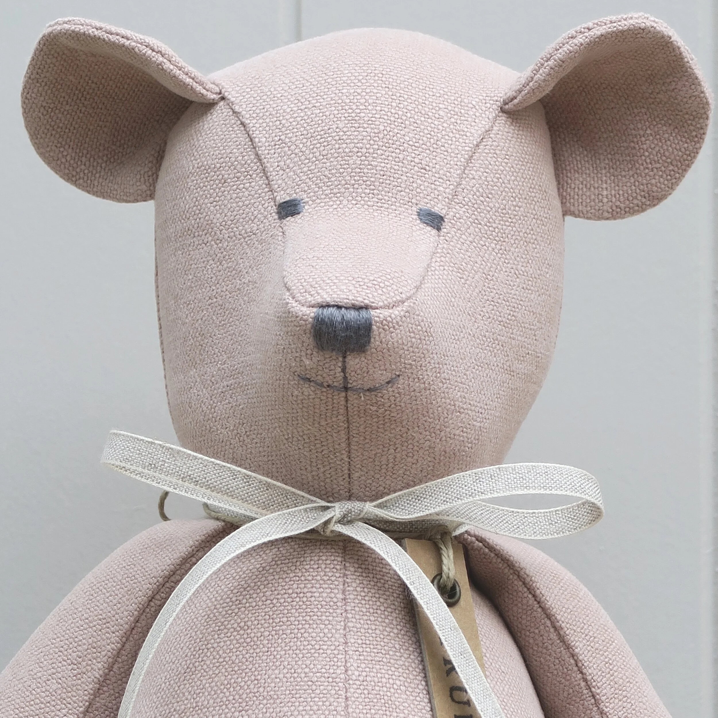 Old Pink Chunky Stonewashed Linen Bear