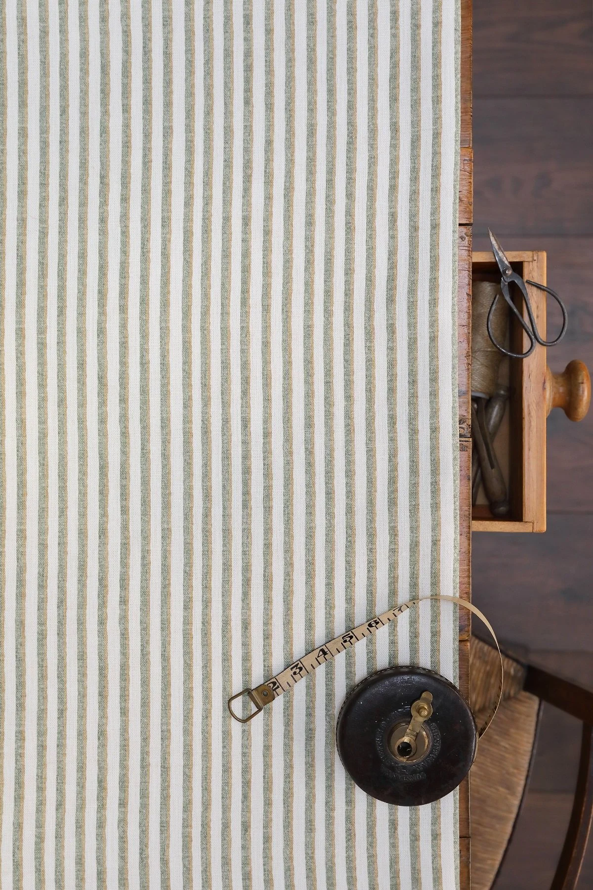 Forest Green & Wheat Darling Stripe Cushion