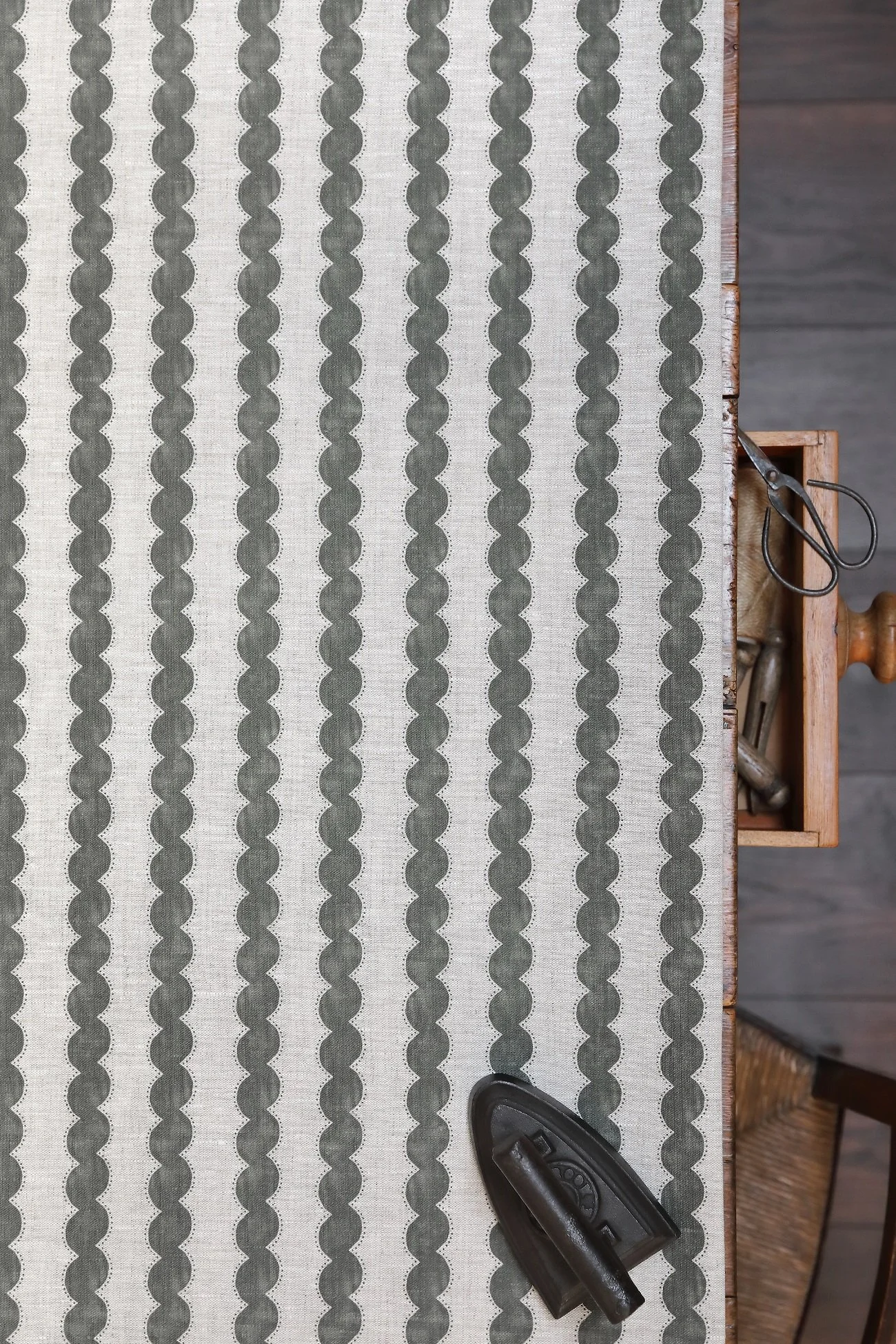 Forest Green Snakey Stripe Cushion