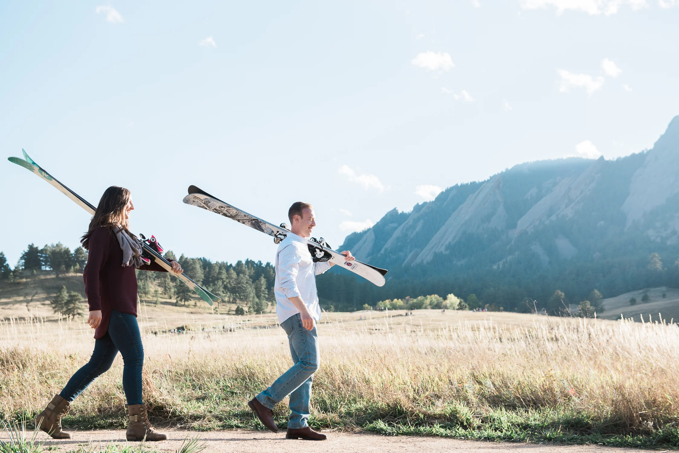 Ski Day Inspired Chautauqua Park Engagement Session