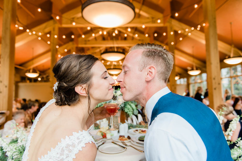 High Alpine Mountain Wedding Reception Dinner